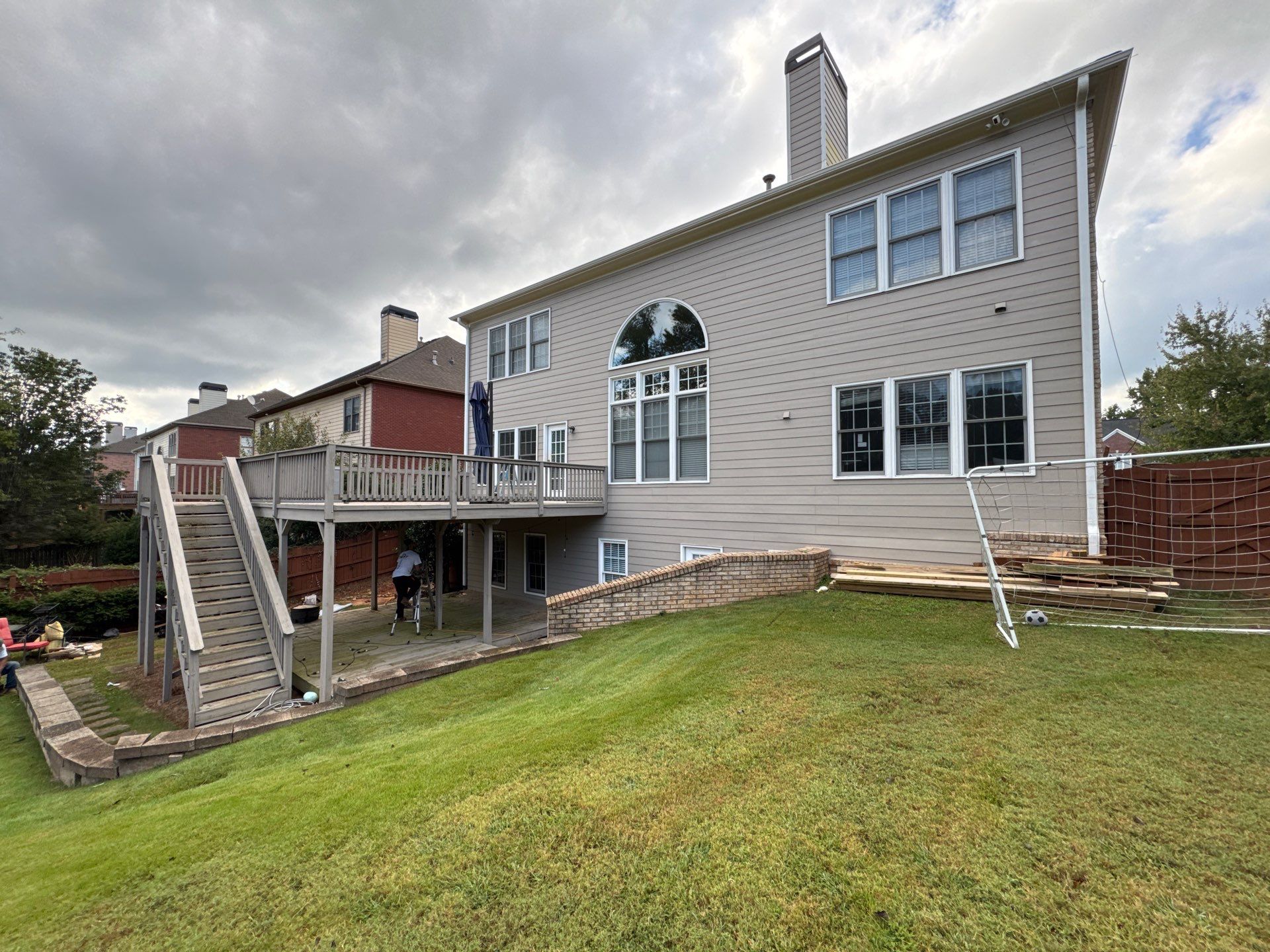 Custom Composite Deck and Covered Gabled Porch in Marietta by Swift Home Renovations