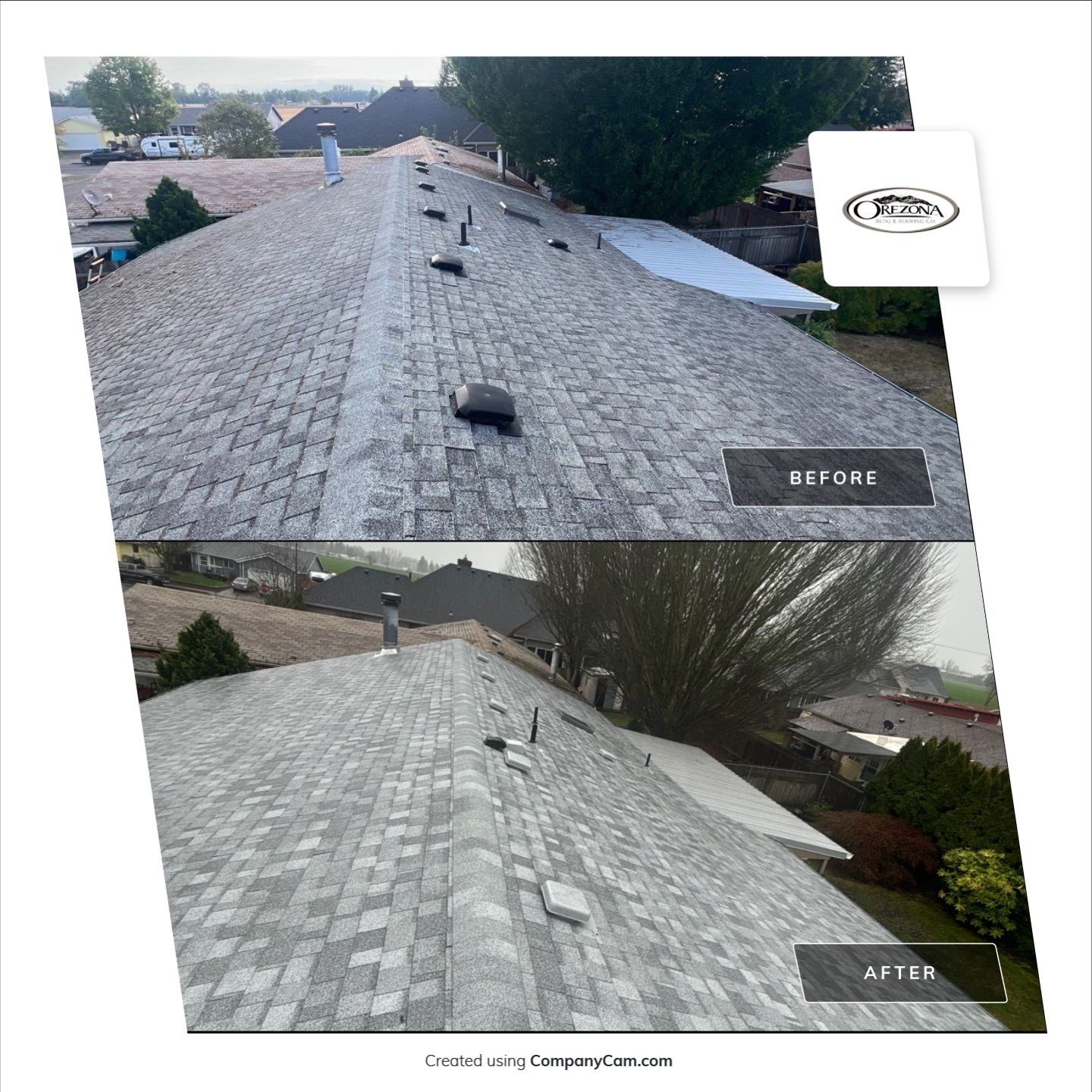Residential Roofing Installation using IKO Dynasty (Color: Frostone Grey) by Orezona Building & Roofing Company, Inc.