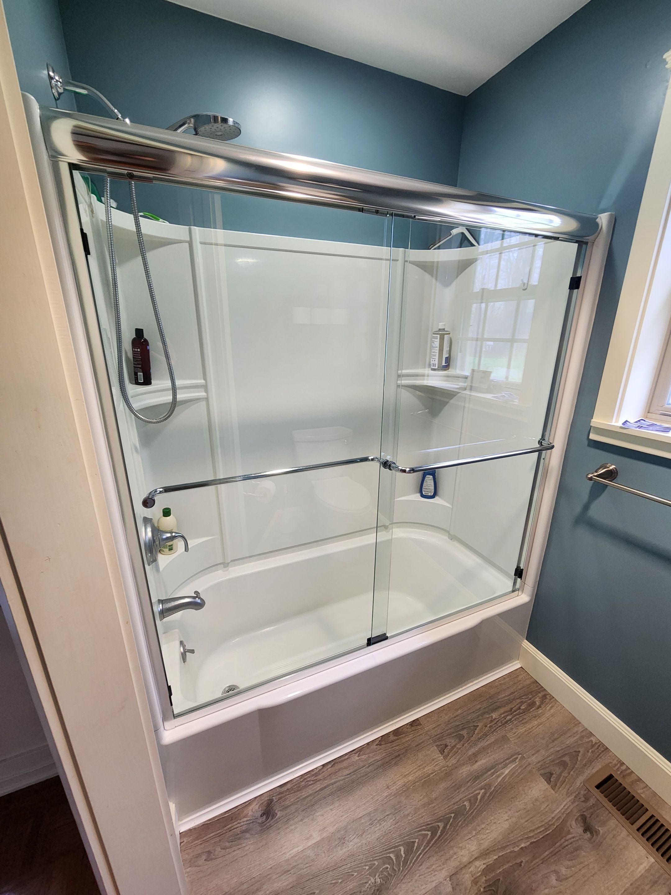 Semi-Frameless Dual Slider Shower by Cheshire Glass Company