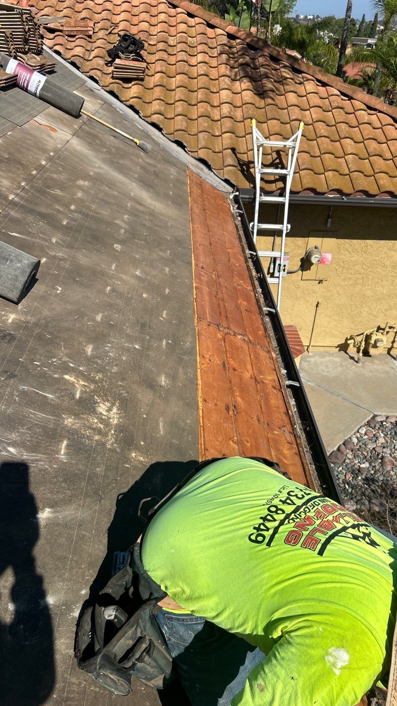 Clay Tile Roof Repair and Underlayment Replacement in Bonita by Reliable Roofing San Diego Inc.