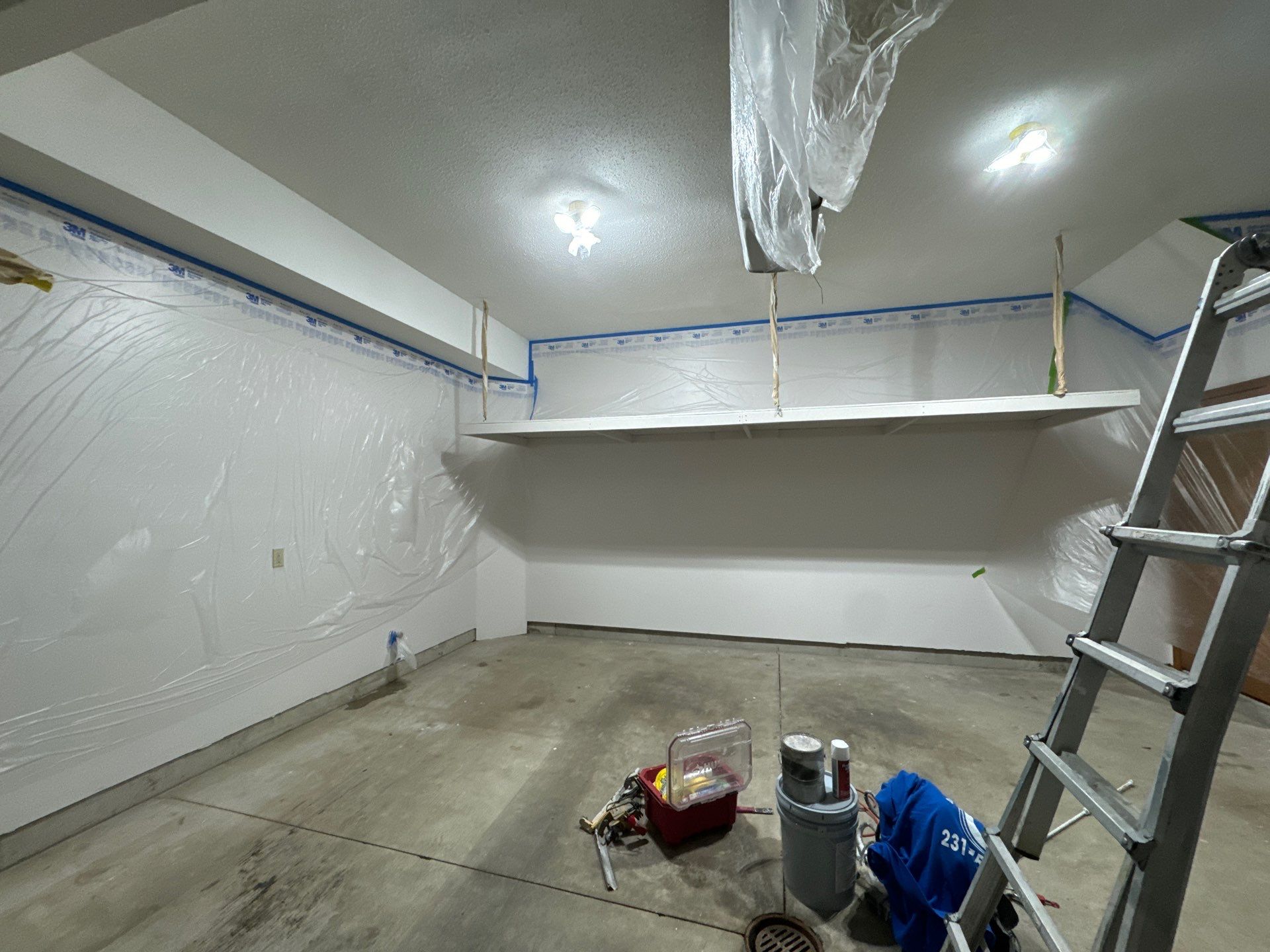 Custom Epoxy Flake Floor Coating and Ceiling Repair in Muskegon by Gordon Painting