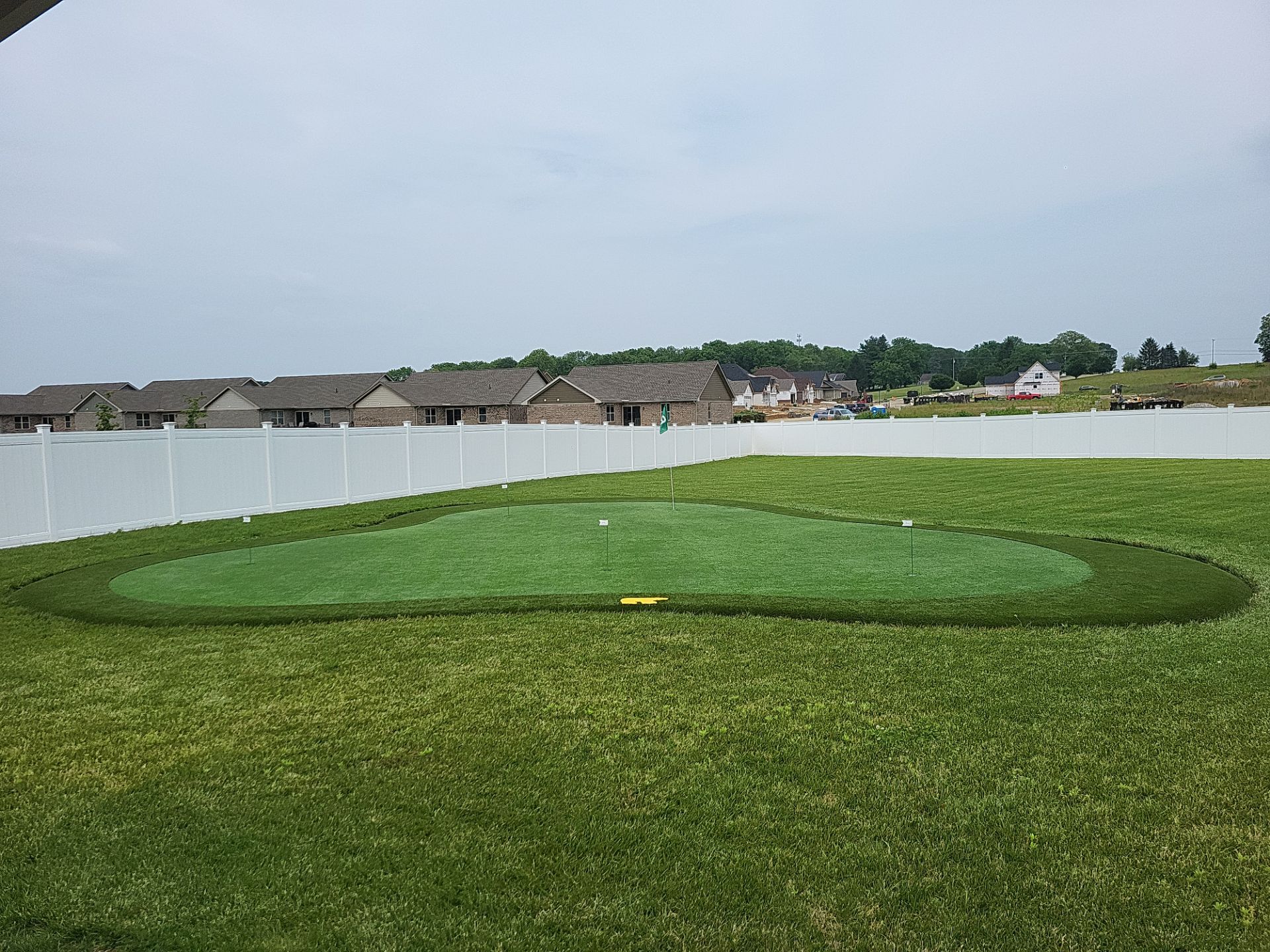 Custom Residential Synthetic Putting Green Installation in Xenia, Ohio by Southwest Greens Midwest