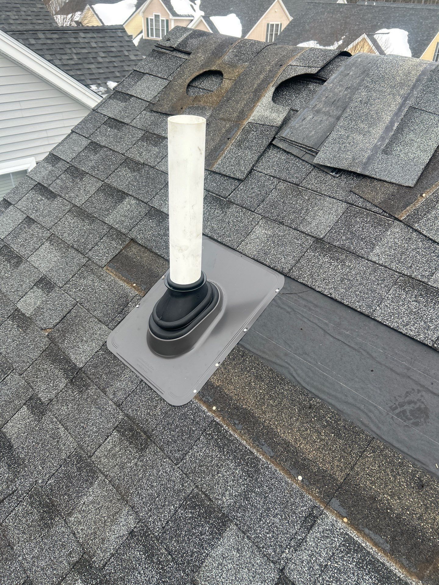 Ice Dam Removal, Snow Removal & Pipe Boot Replacement in Tyngsborough, MA by Mighty Dog Roofing of Greater Middlesex County