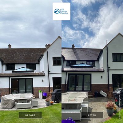 Roof Clean  - Moss Removal - Gutter Clean using Honda 15lpm Low Pressure Washing Machine