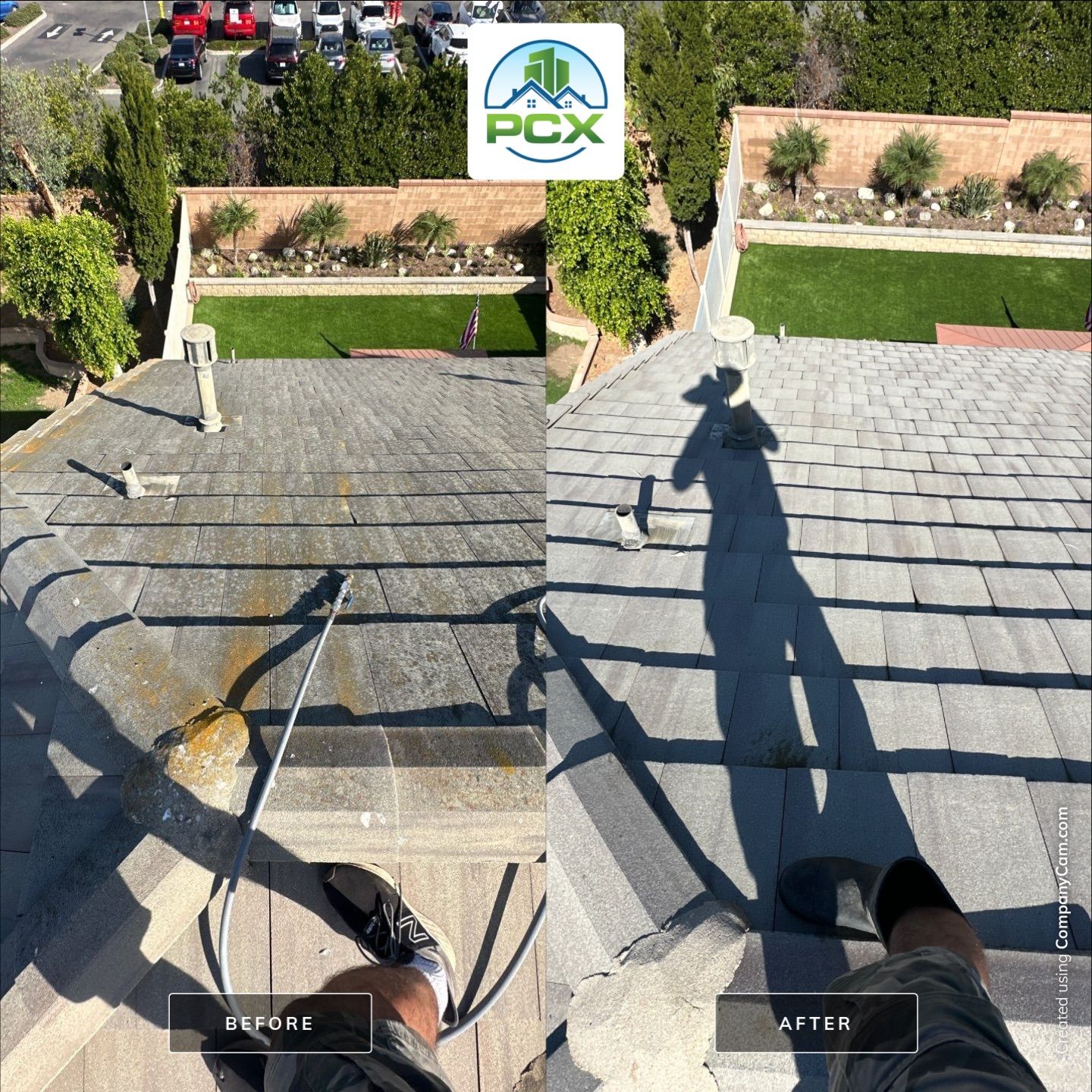 Powerwashing a Roof in Irvine by Property Cleaning Experts, LLC
