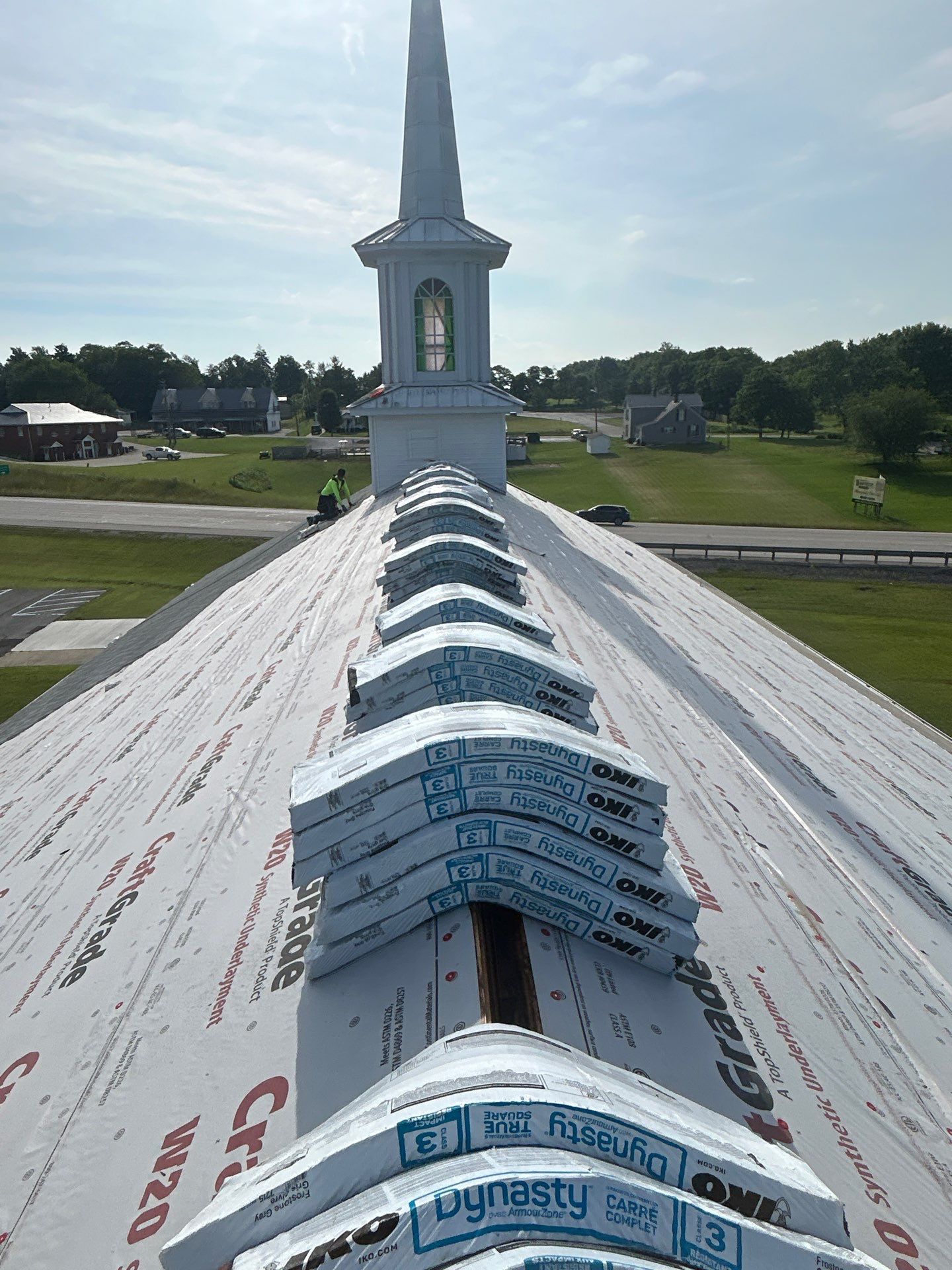 Commercial Roofing Installation using Performance Shingles by Mr. Roofer