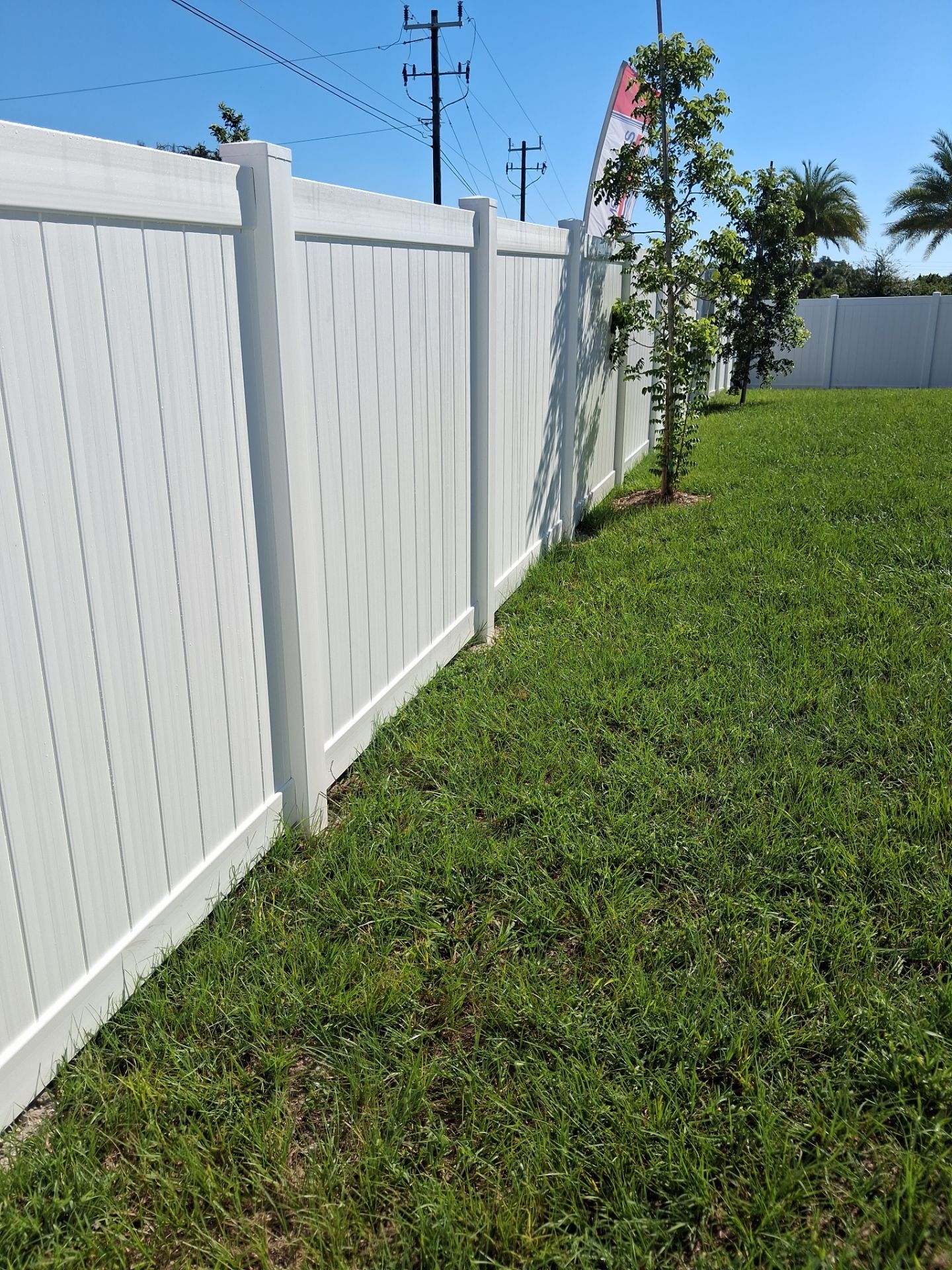 White Vinyl Privacy Fence Installation for North Port Residence by True Fence LLC