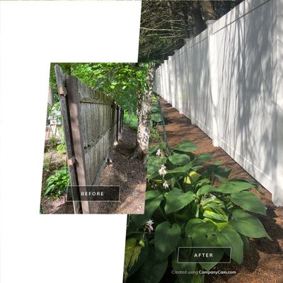 Replacement Vinyl privacy fence in White