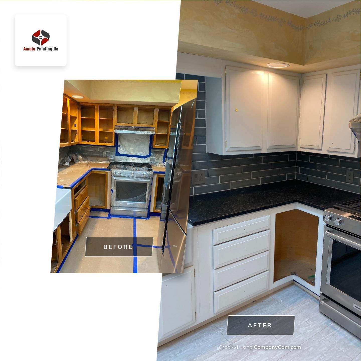 High End Kitchen Cabinet Painting by Ryan Amato Painting LLC and Lehigh Valley Epoxy