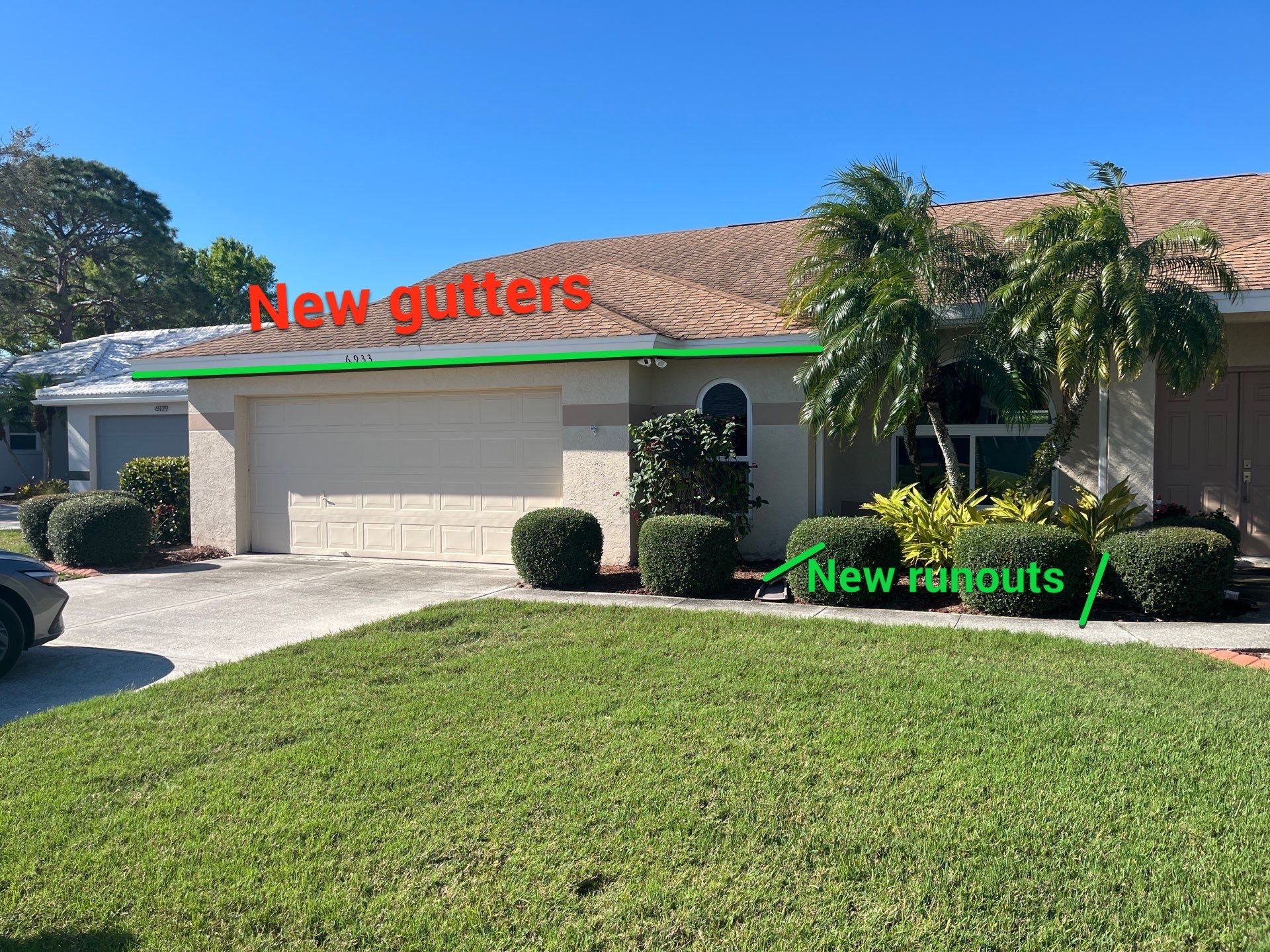 White Seamless Gutters using 6 Inch Seamless Gutters in Sarasota FL by Gutter Professors