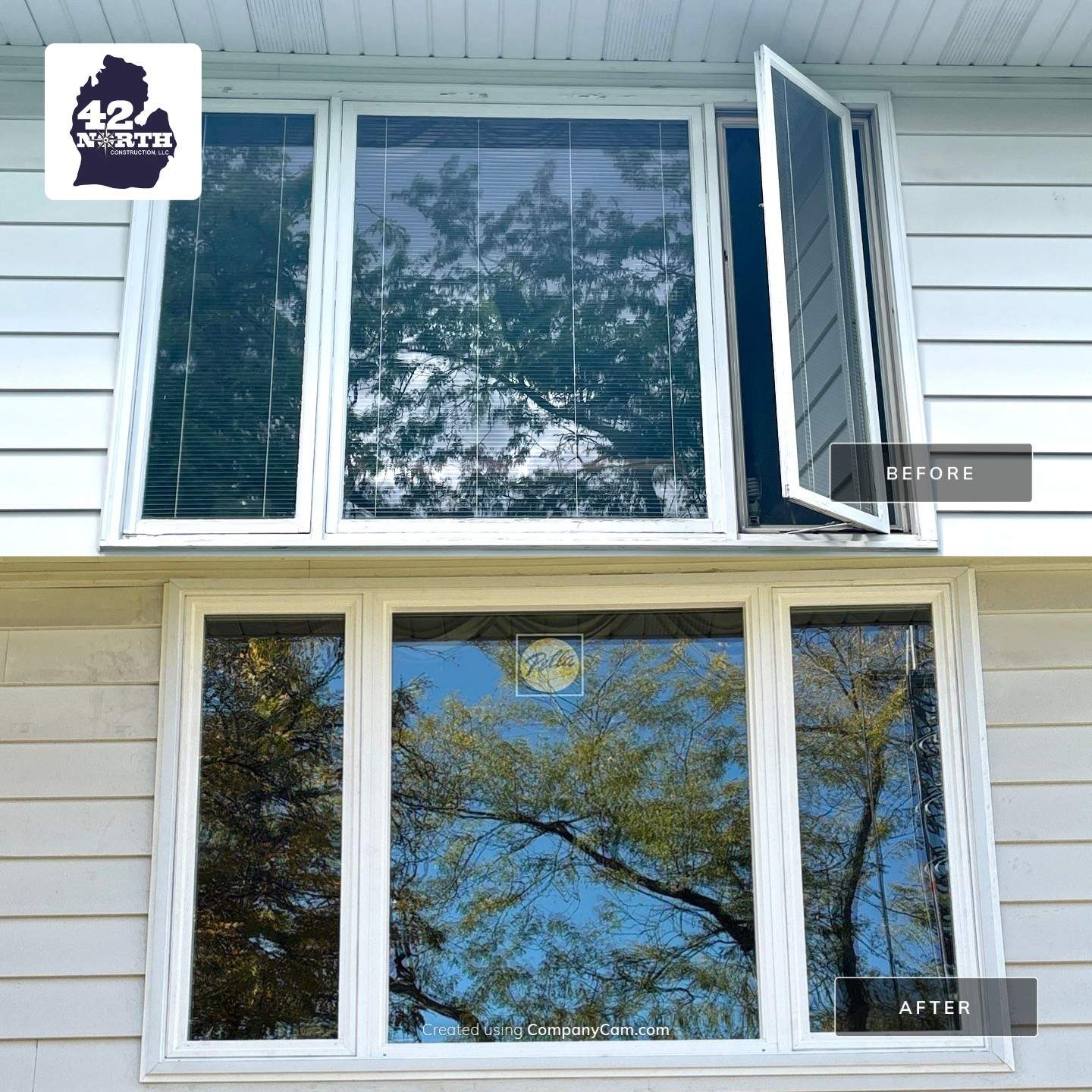 New Windows and Storm Door by 42 North Construction, LLC.