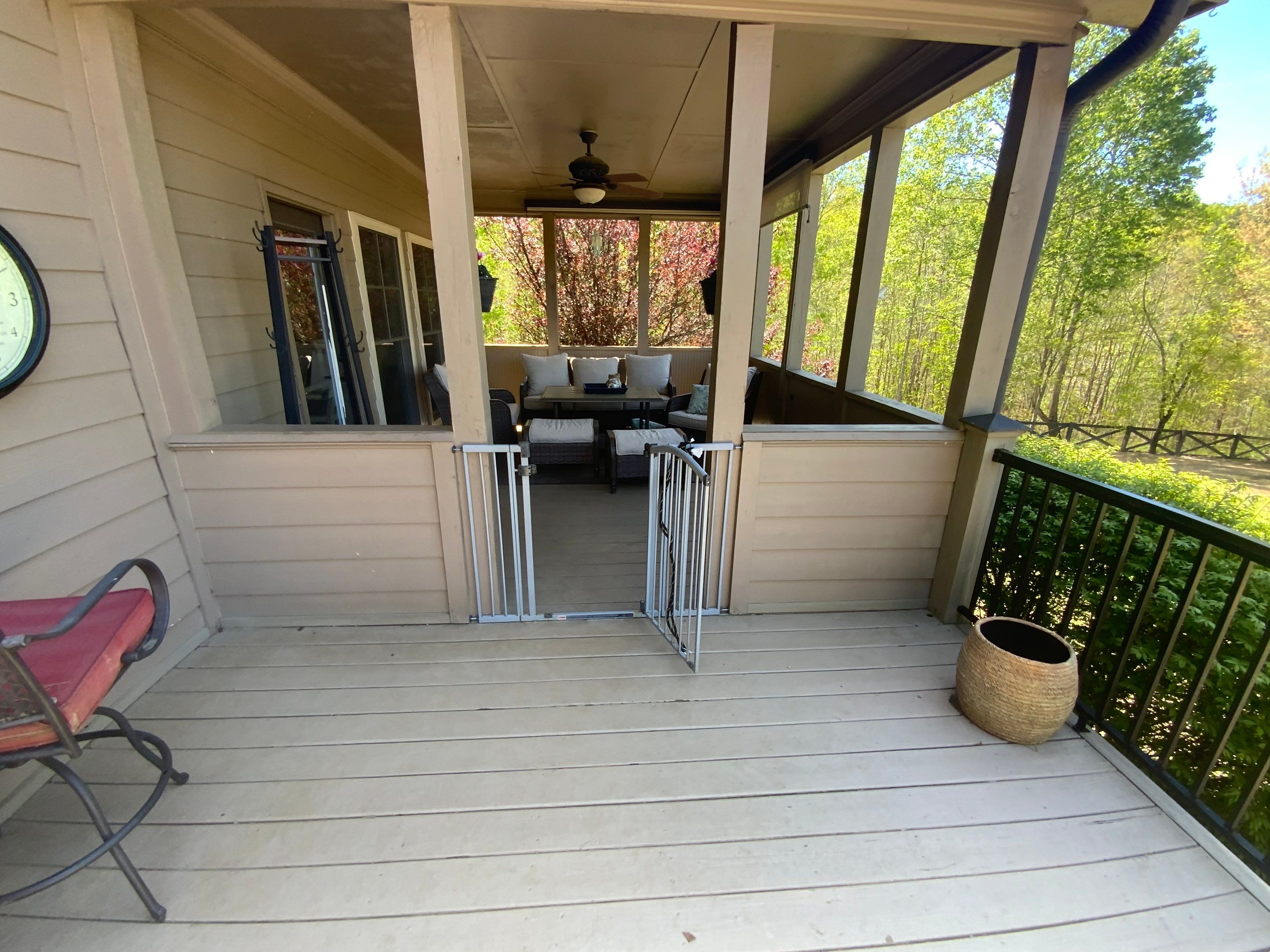 Composite Deck Flooring and Black Metal Railing Replacement in Dallas by Swift Home Renovations