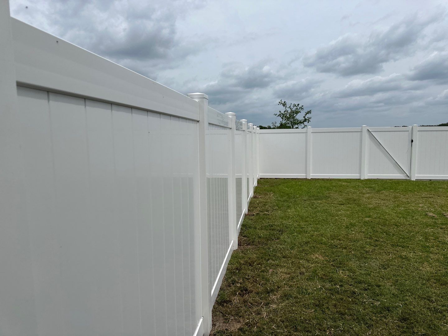 Aluminum Fence Installation using Vinyl Privacy Fence  by Asap fence and gates, LLC