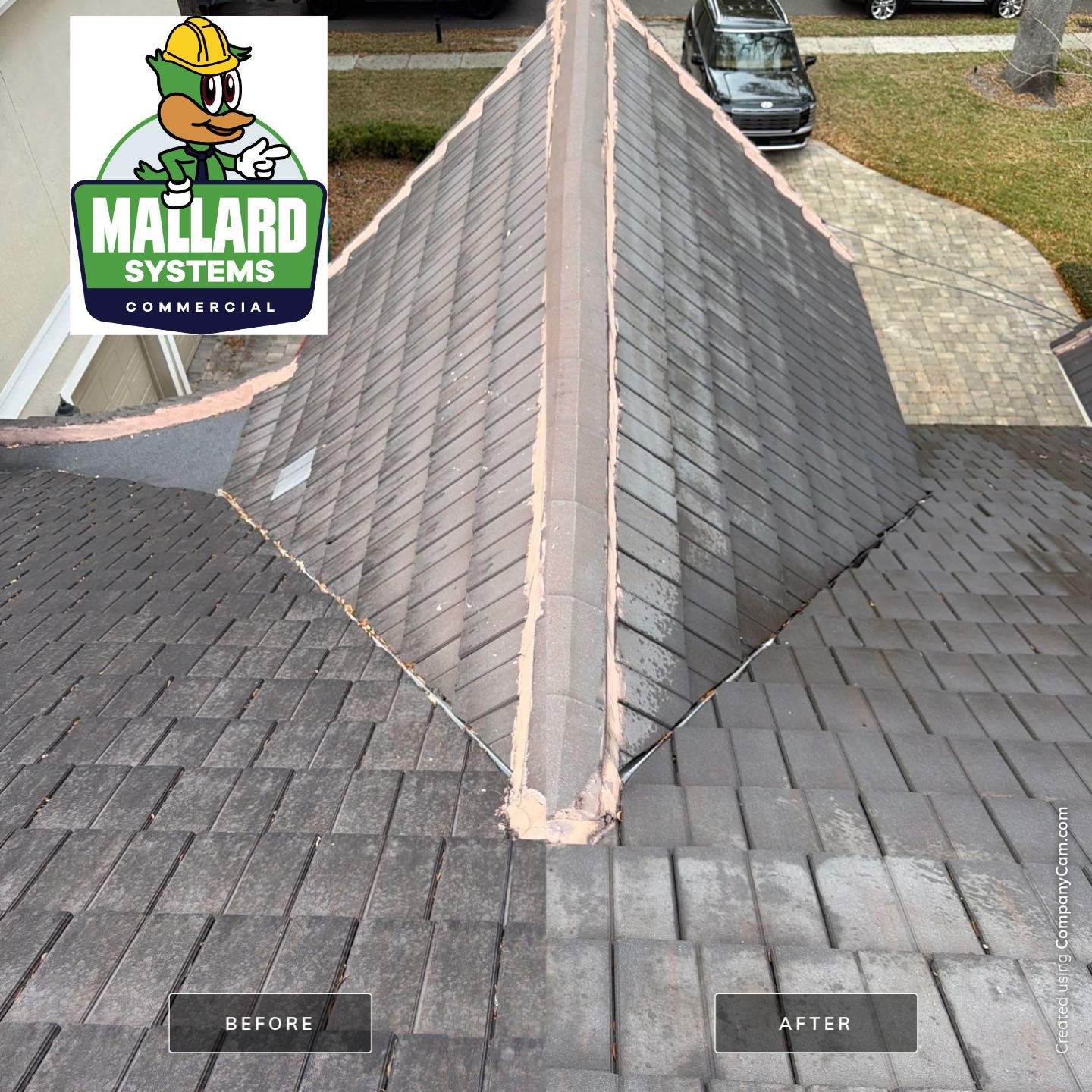 Flat Tile Roof Cleaning by Mallard Systems