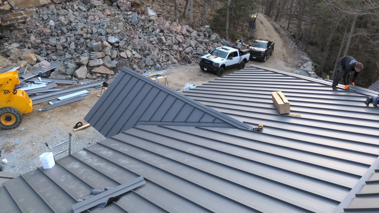 New Home Construction using 16" Standing Seam Panels by Jay Carter Roofing & Sheet Metal