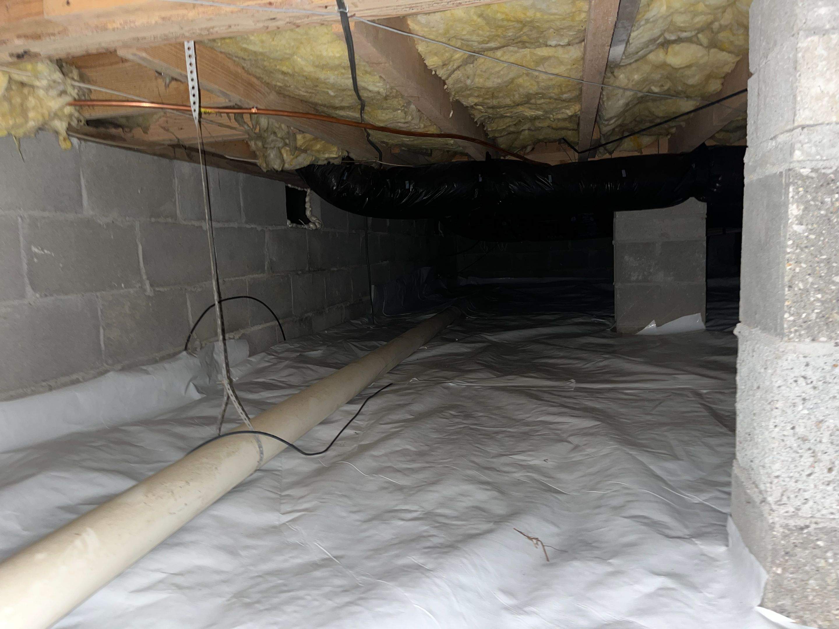 Dehumidifier and Moisture Barrier Install using 14Mil Moisture Barrier by Impact Crawlspace