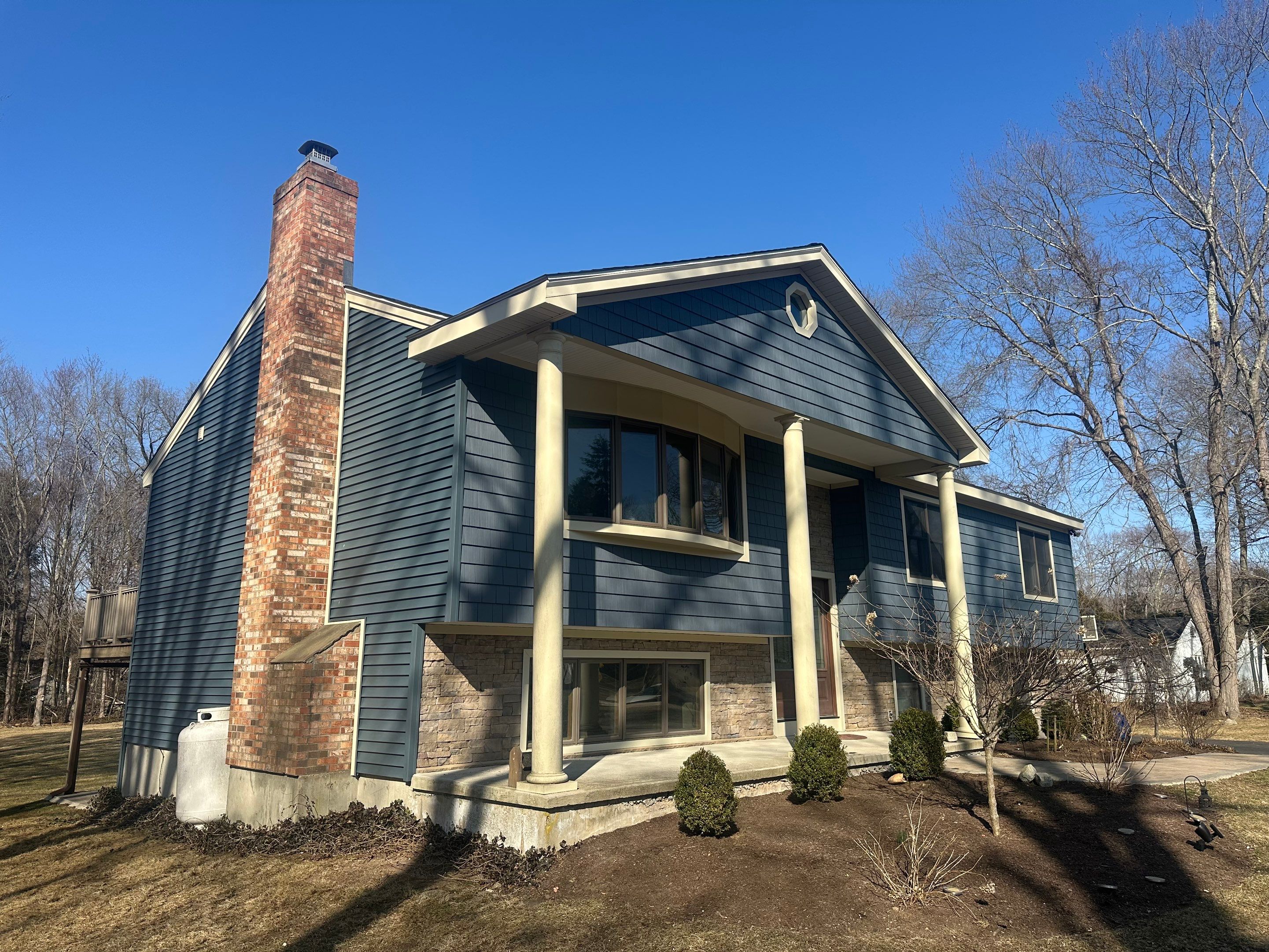 Residential Roofing Installation using Owens Corning Duration Driftwood Siding Installation Using Cedar Impressions Pacific Blue by A Plus Exterior