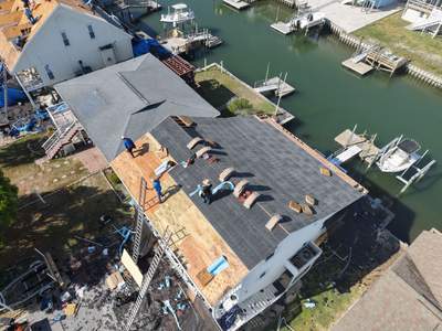 Holden Beach Waterfront FORTIFIED Roof Replacement with Weathered Wood Shingles