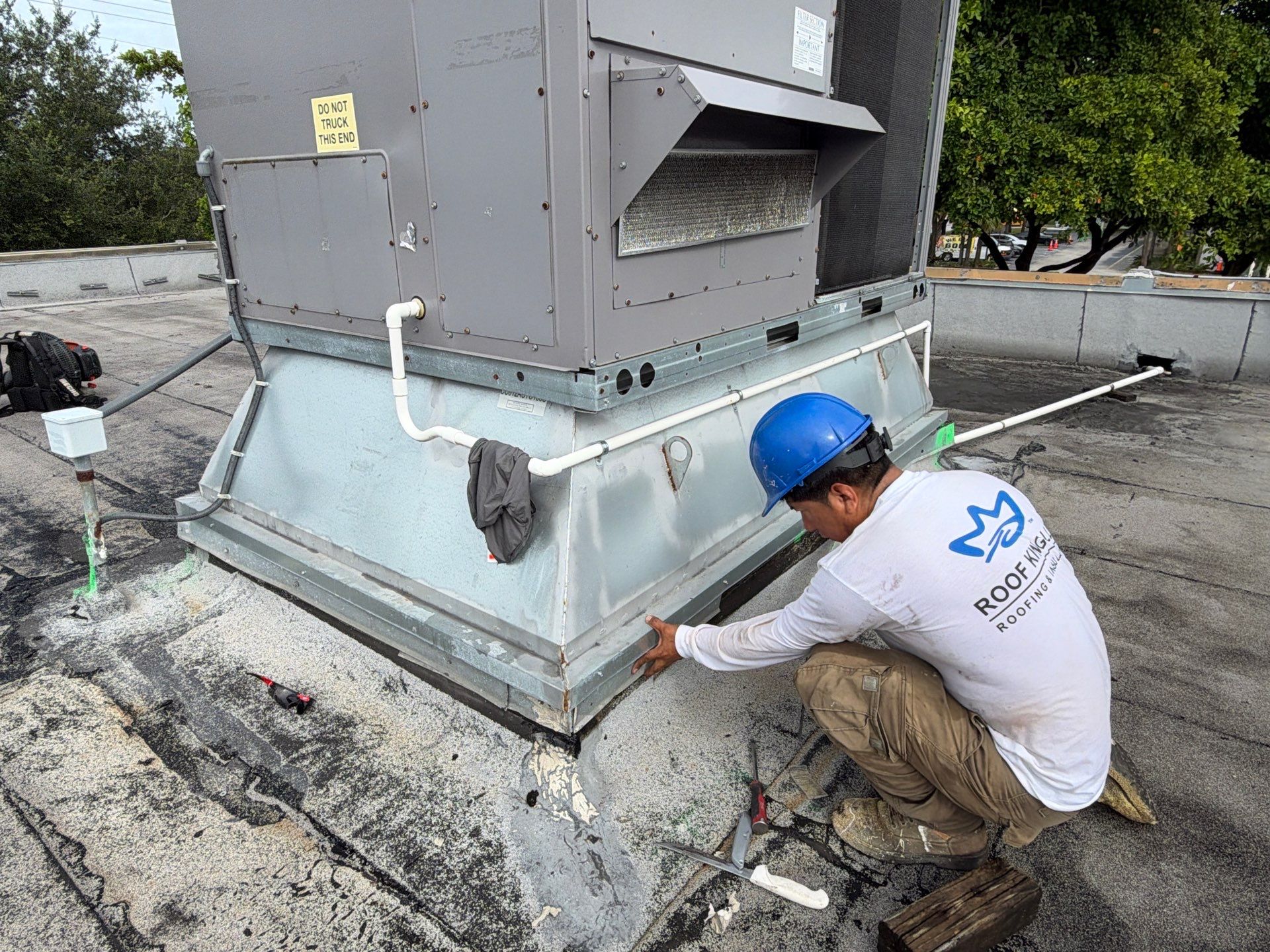 Commercial Roof Restoration and HVAC Flashing Repairs in Pompano Beach by Roof King LLC