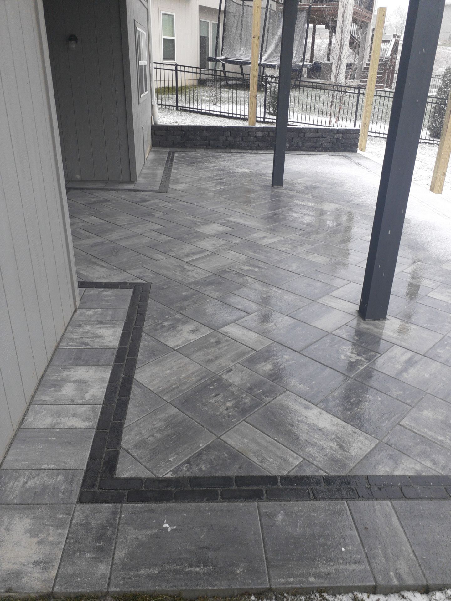 Back Yard Paver Patio by LAND ESCAPES LLC