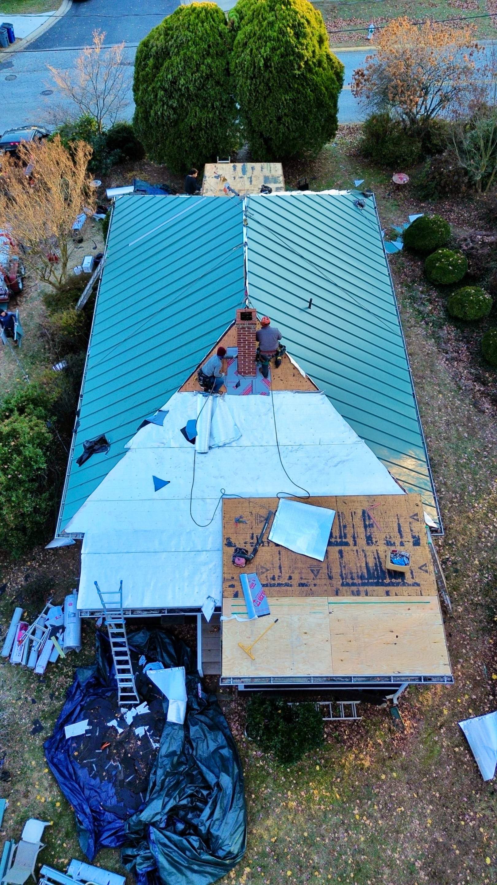 Residential Roofing Installation using Standing Seam Metal Roof | Mechanically Fastened | 24 Gauge by Matter Roofing & Construction