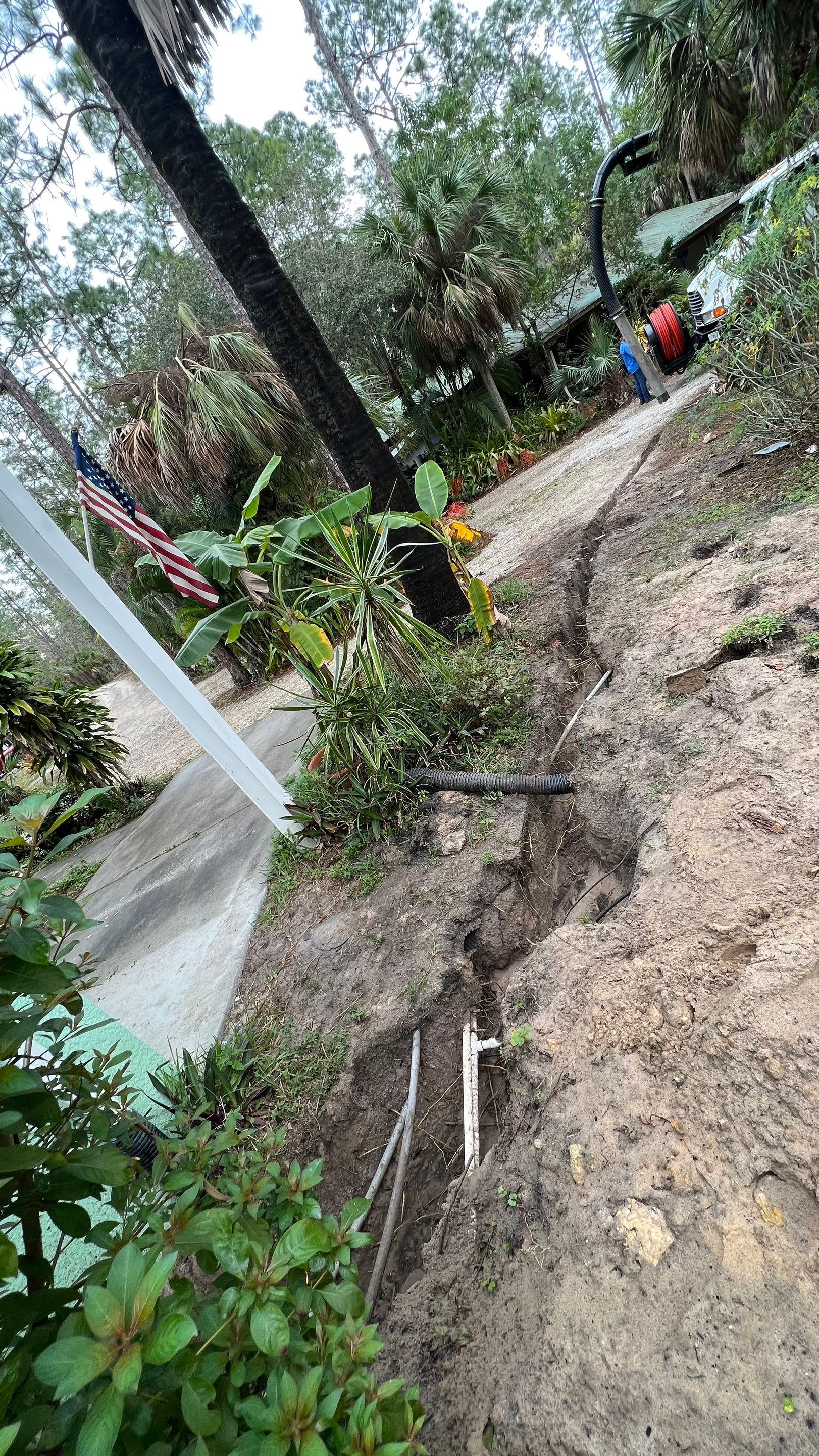 Hydro Excavating a Trench for Utility Lines by APS Power & Water