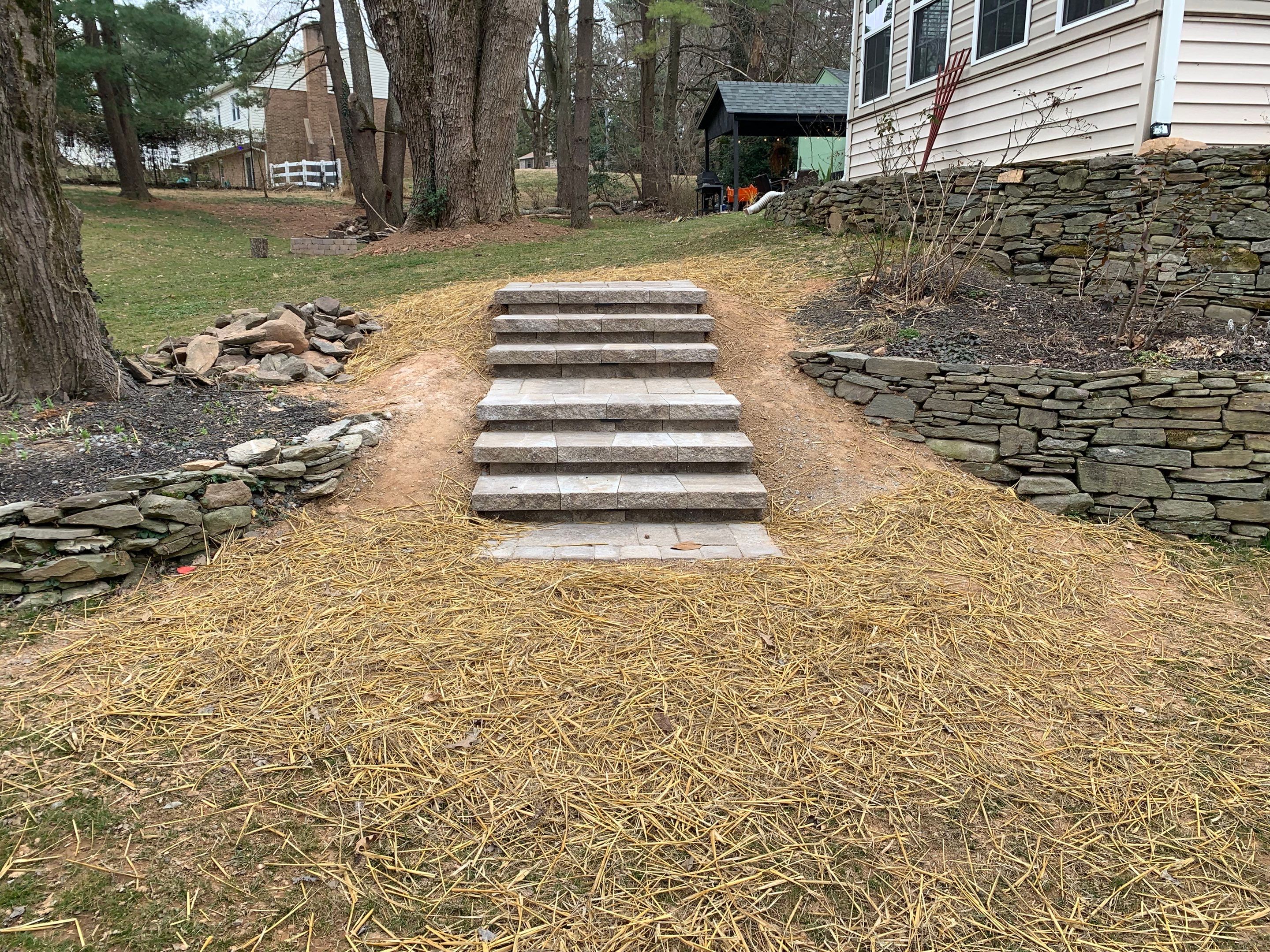 Front Walkway Remodel using Techo-Bloc Pavers by The Smet Companies, LLC