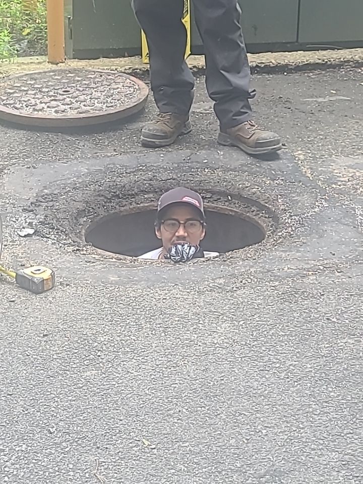 Sewer Repair using Perma-Liner through two manholes by Sureway Comfort John Wilcox Plumbing Heating Cooling
