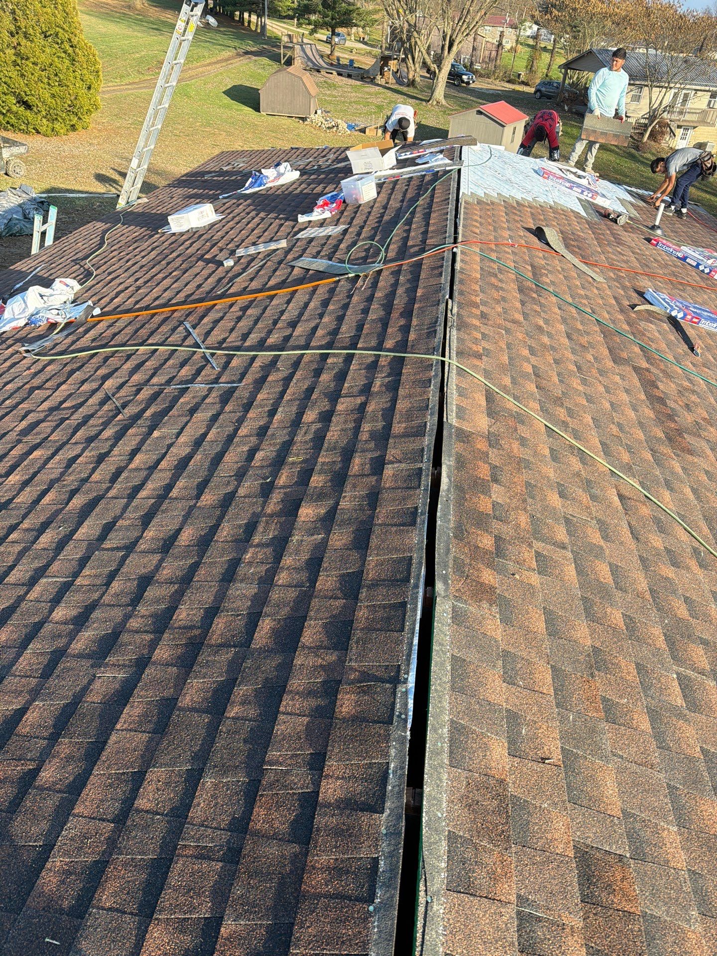 Residential Roofing Installation using GAF TImberline HDZ Hickory by Rainstoppers Roofing