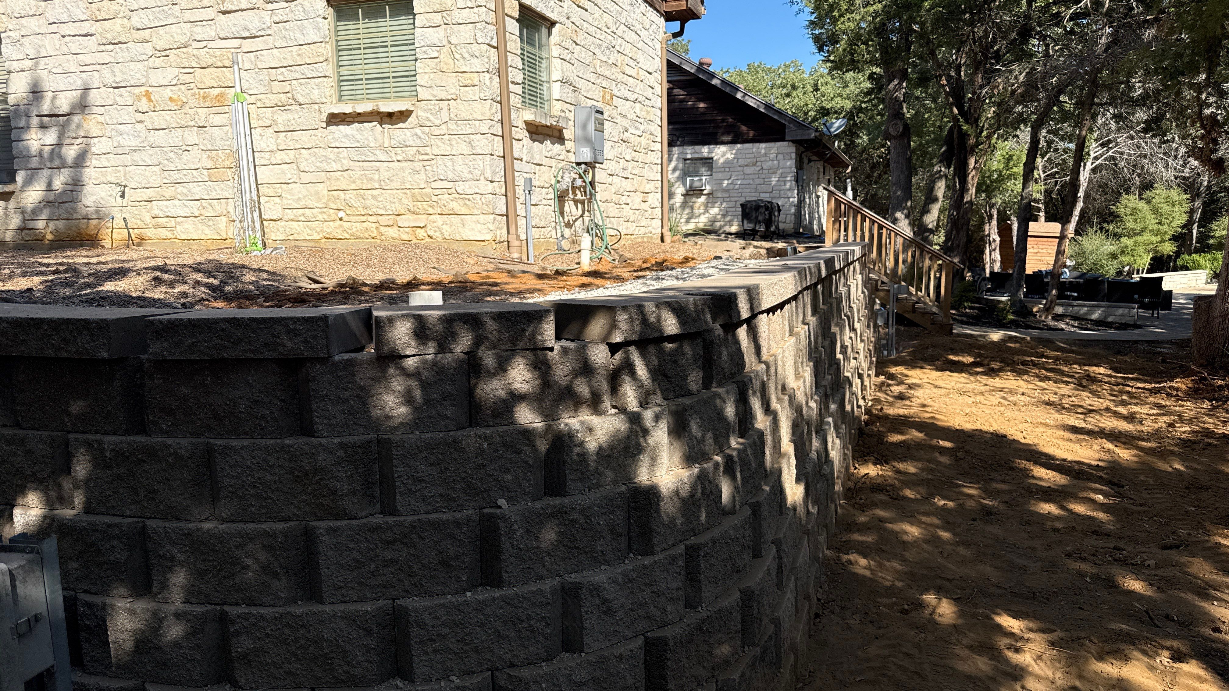 In Progress Retaining Wall Project by Peterson’s