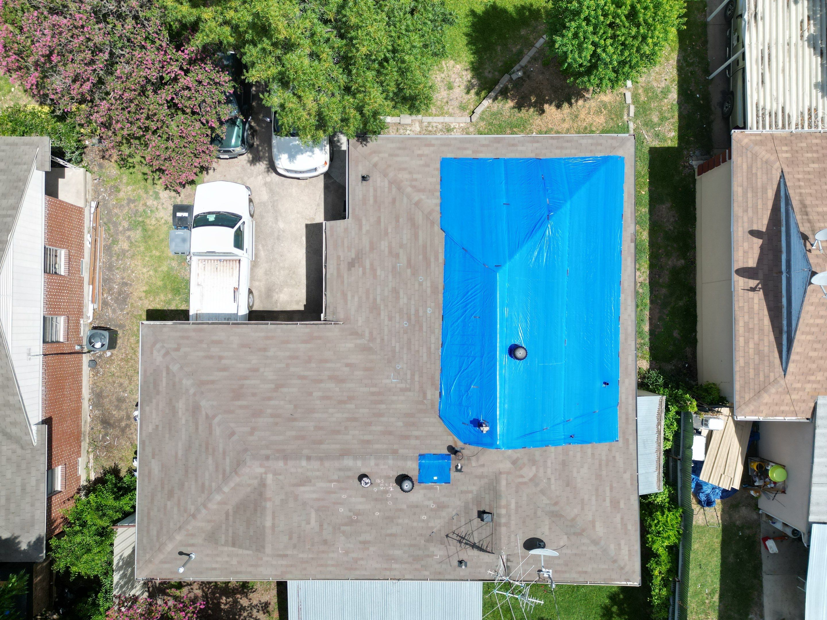 Tarps Dallas  using TARP BLUE by AquaShield Restoration USA