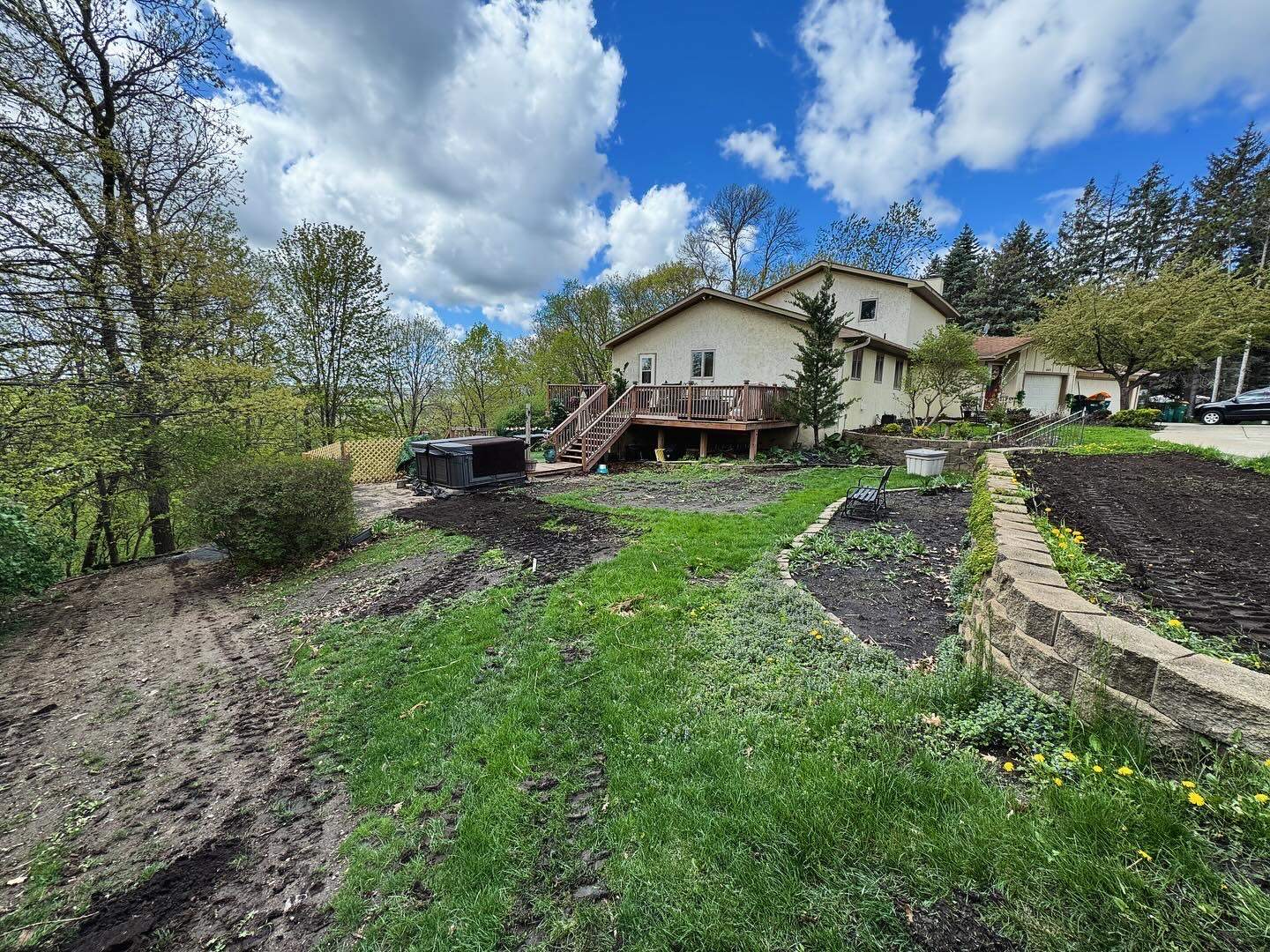 Grade Correction & Retaining Wall by Sota landscaping