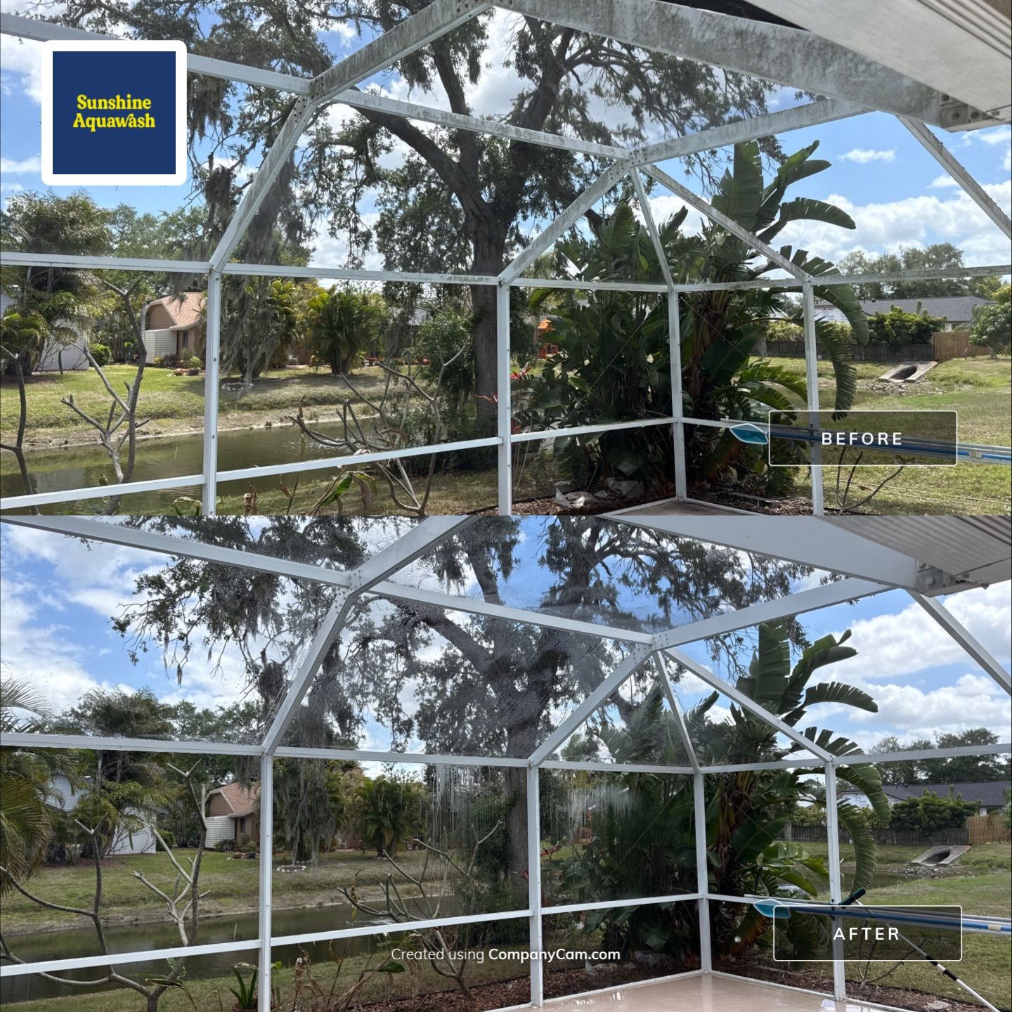 Pool Cage & Painted Pool Deck Cleaning in Sarasota, FL | Soft Wash by Sunshine AquaWash