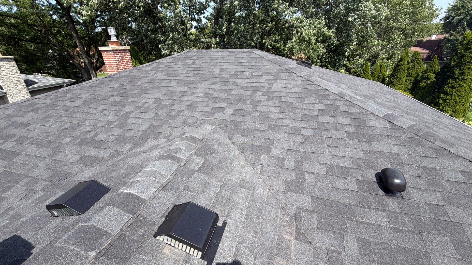 Architectural Shingle Roof Replacement on Darien Brick Residence by Pro Home Services Inc