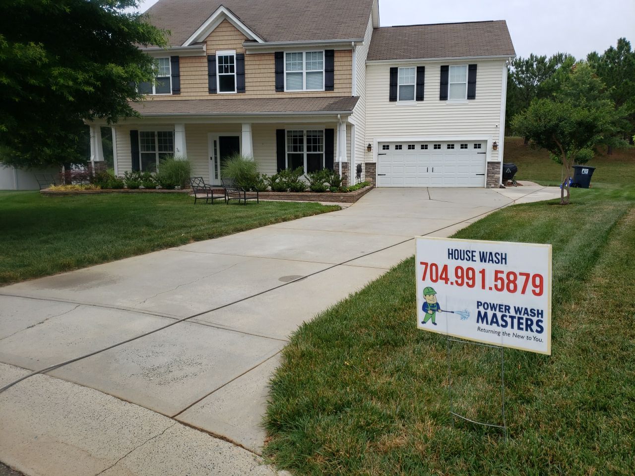 House Wash using cleaner by Power Wash Masters LLC