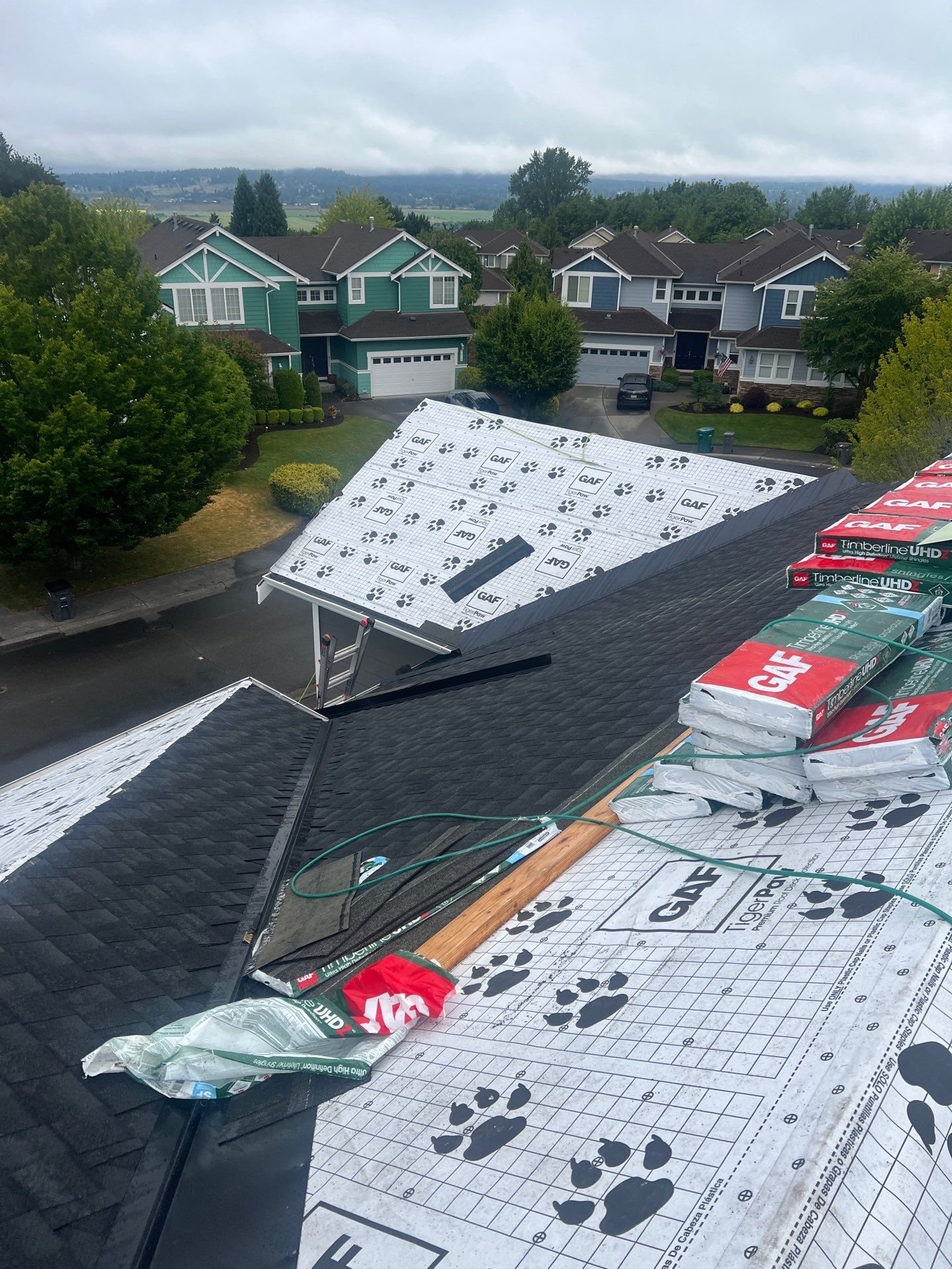 Residential Roofing Installation using GAF UHDZ Shingles by Roofing Formula LLC