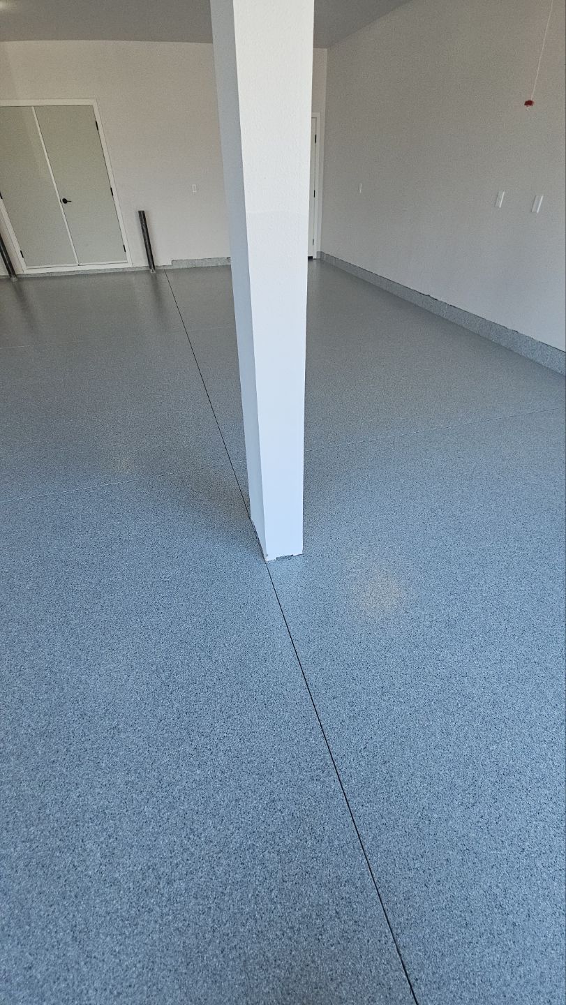 Garage Transformation using 1/8 Tidal Wave by Croc Coatings, LLC