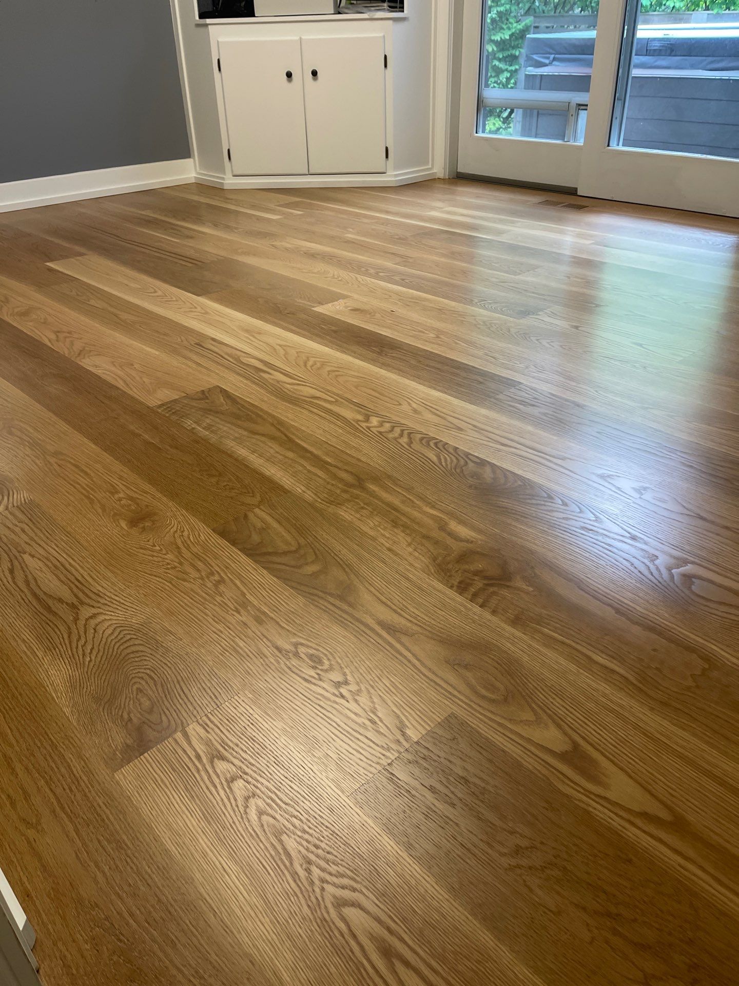 Hardwood flooring installation using White Oak 7" Select by Ann Arbor Hardwoods