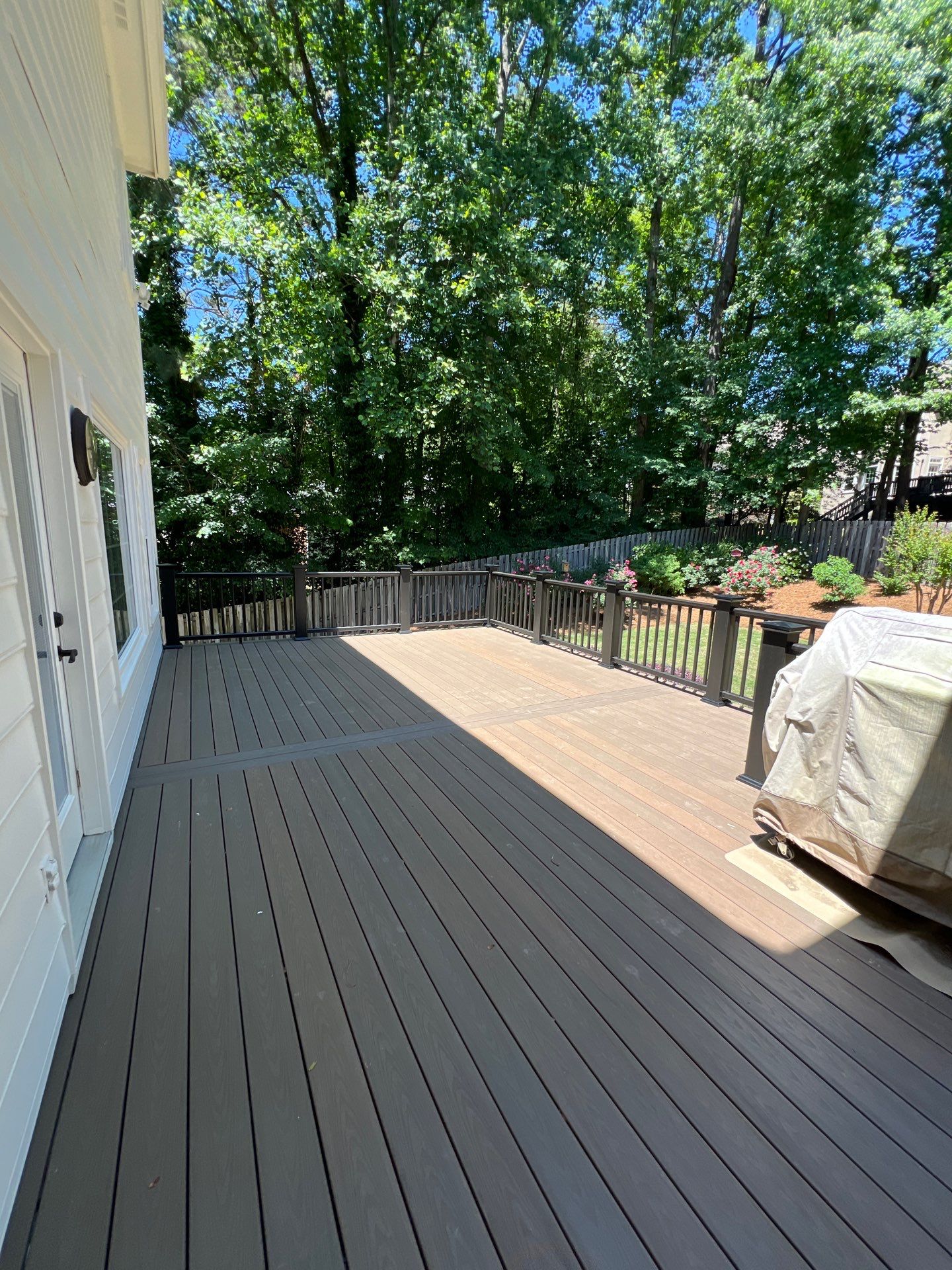 Deck Resurface using Deckorators Venture Series and Timbertech Composite Universal Rail by Nelson Exteriors 