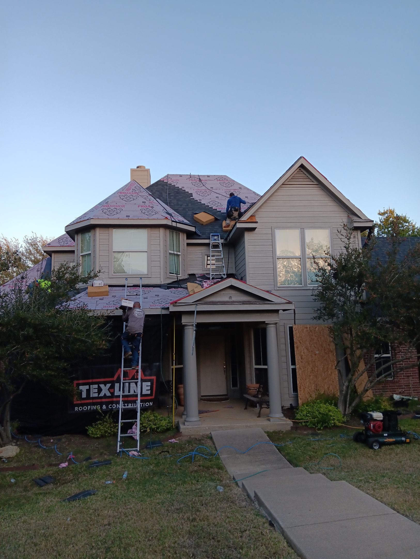 Insurance Claim Roof Paint and Gutters by Tex-Line Roofing