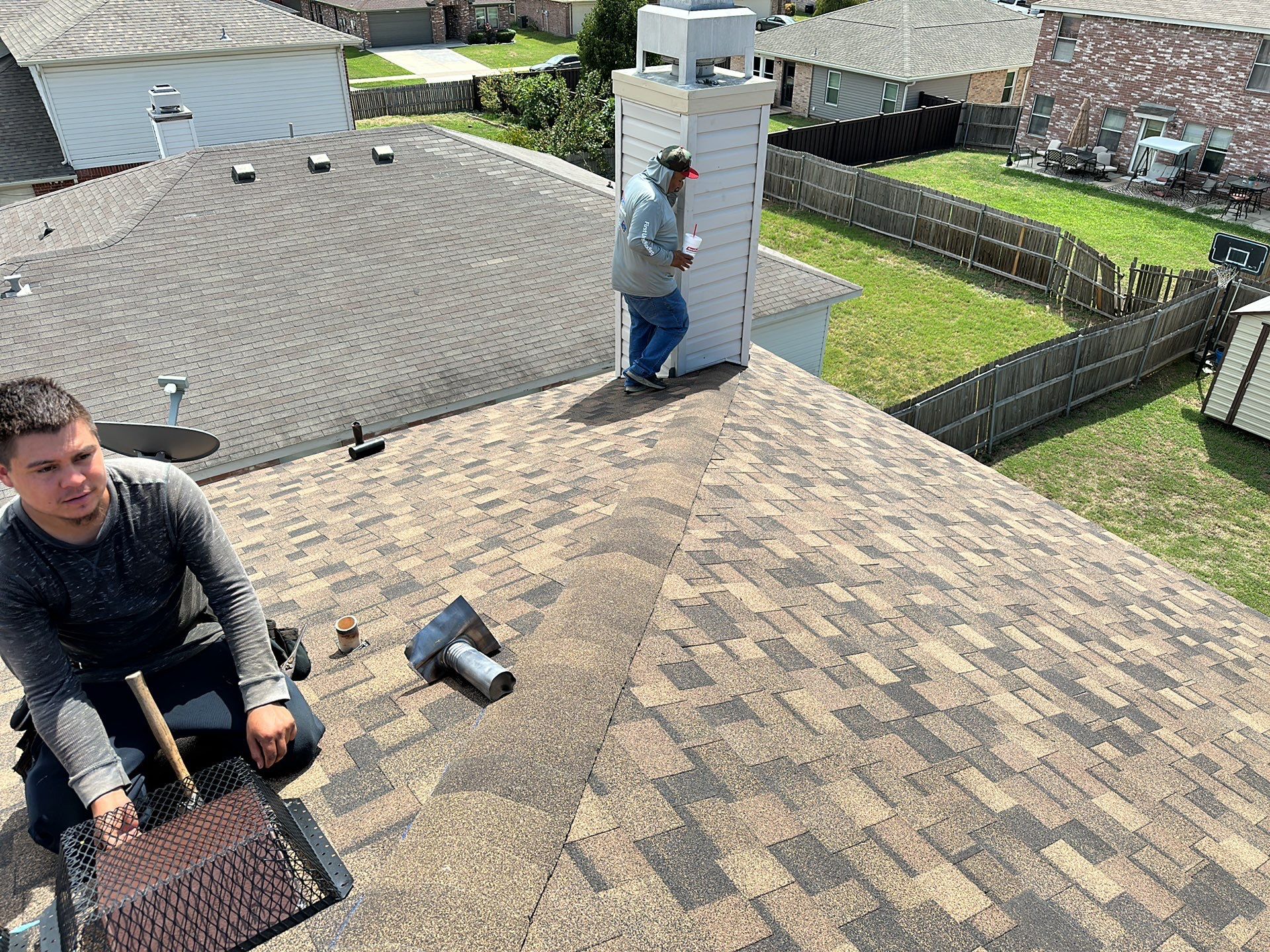 Full Roof Replacement, Chimney Rebuild and Interior Damage Replacement by First United Roofing & Construction