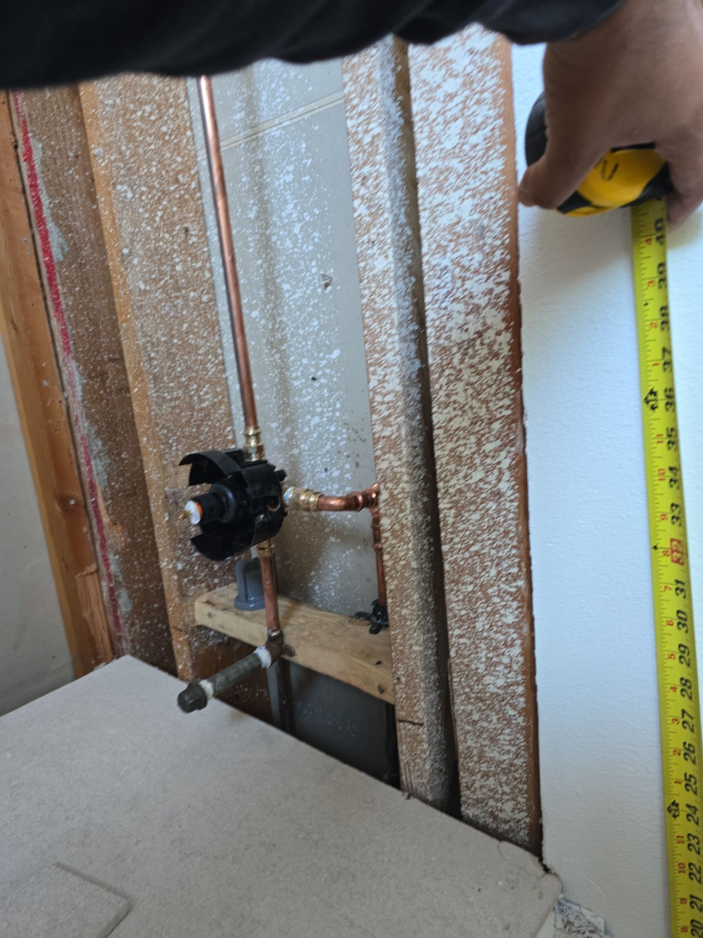 Installing Water Pipe for Shower by Us Plumbing