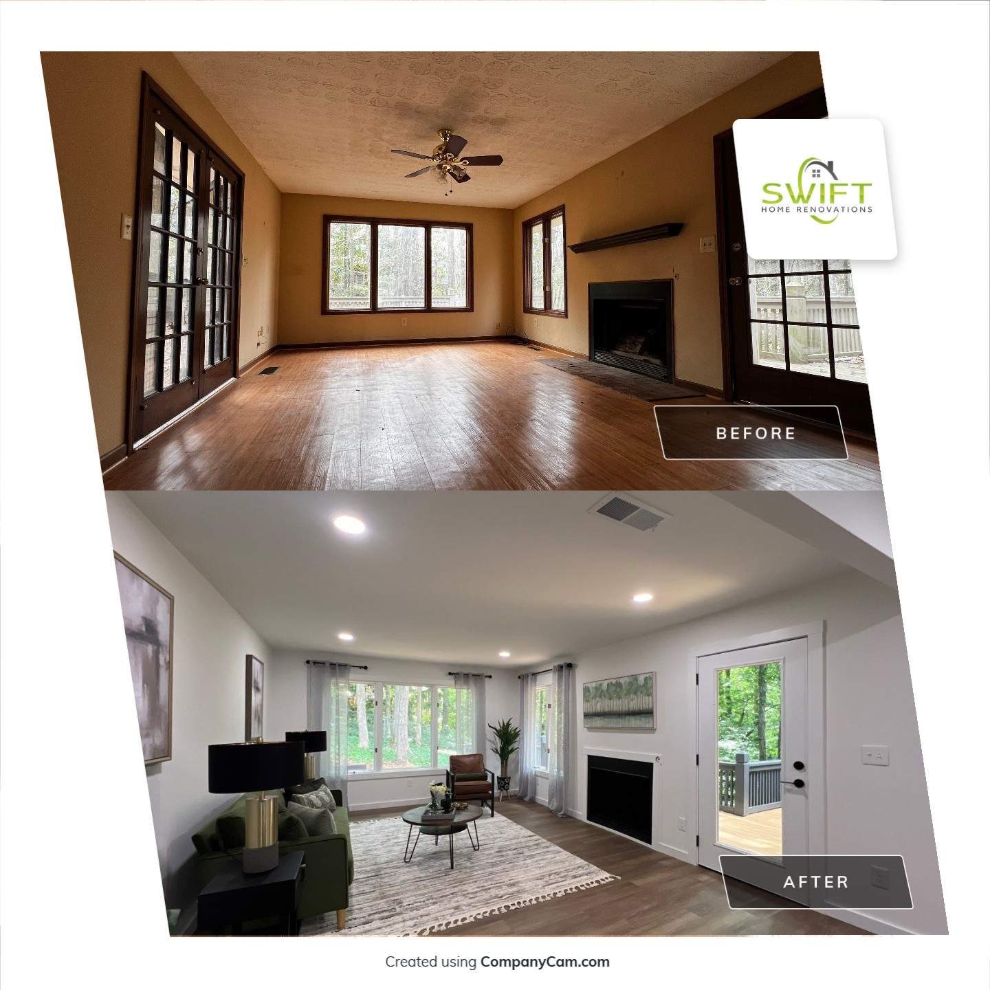Full Interior and Exterior Home Renovation with Finished Basement in Marietta by Swift Home Renovations