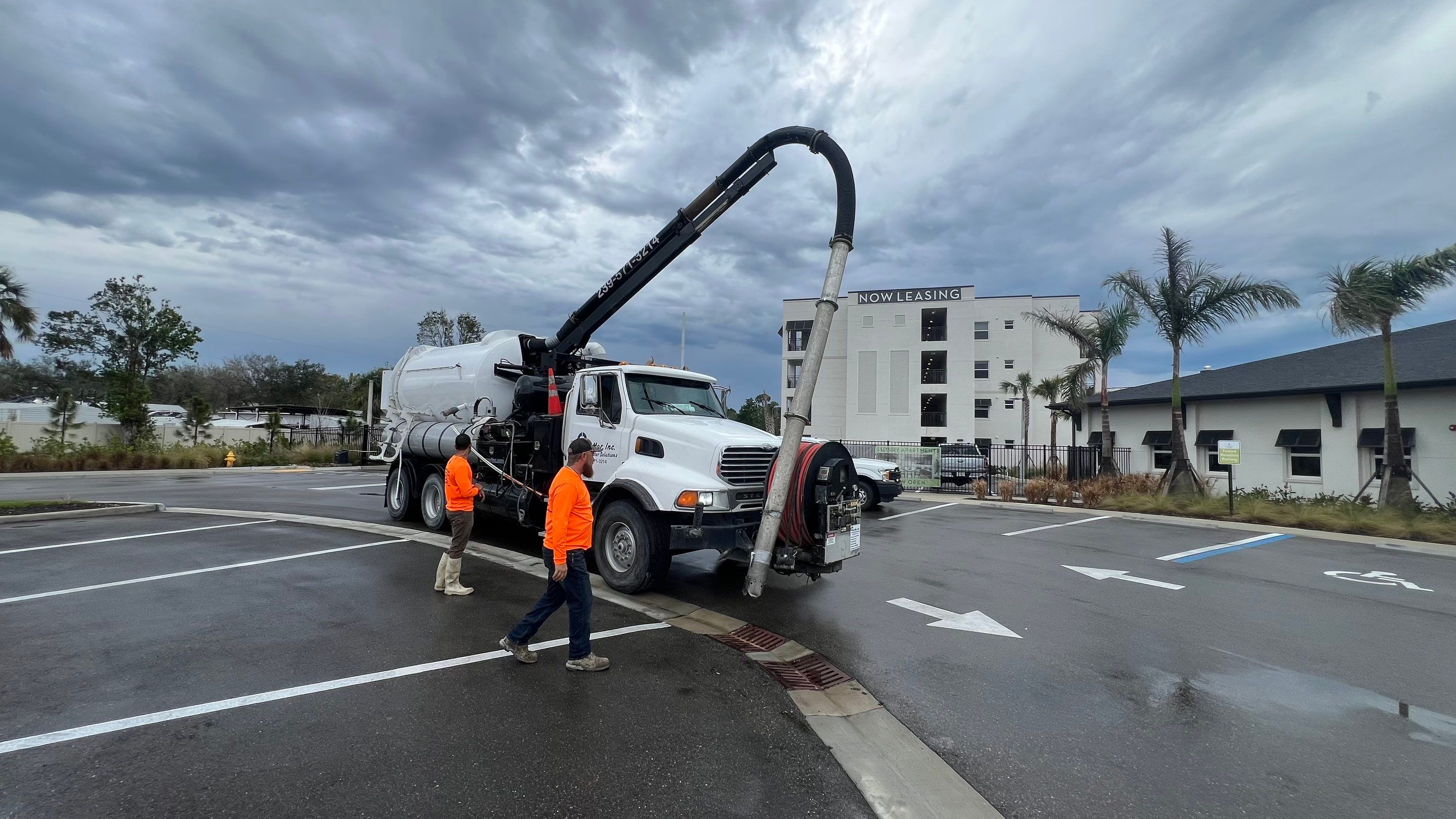 New Construction Apartment Complex Catch Basin Cleaning by APS Power & Water