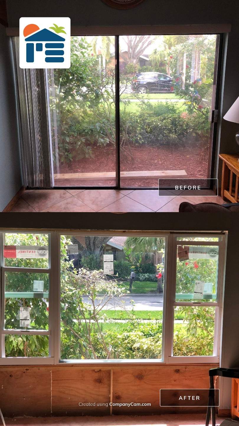 Impact Window Installation & Sliding Glass Door to Window Conversion – Coconut Creek, FL by The Door Doctor of South Florida, Inc.