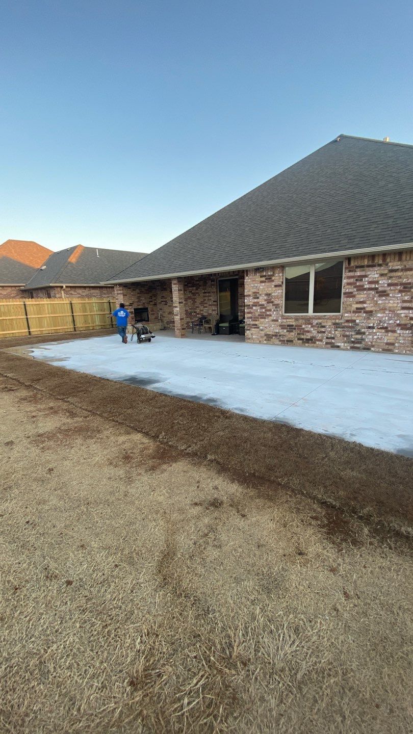 Concrete Slab , Retaining Wall , Fence, and landscape. by Clays Services Inc