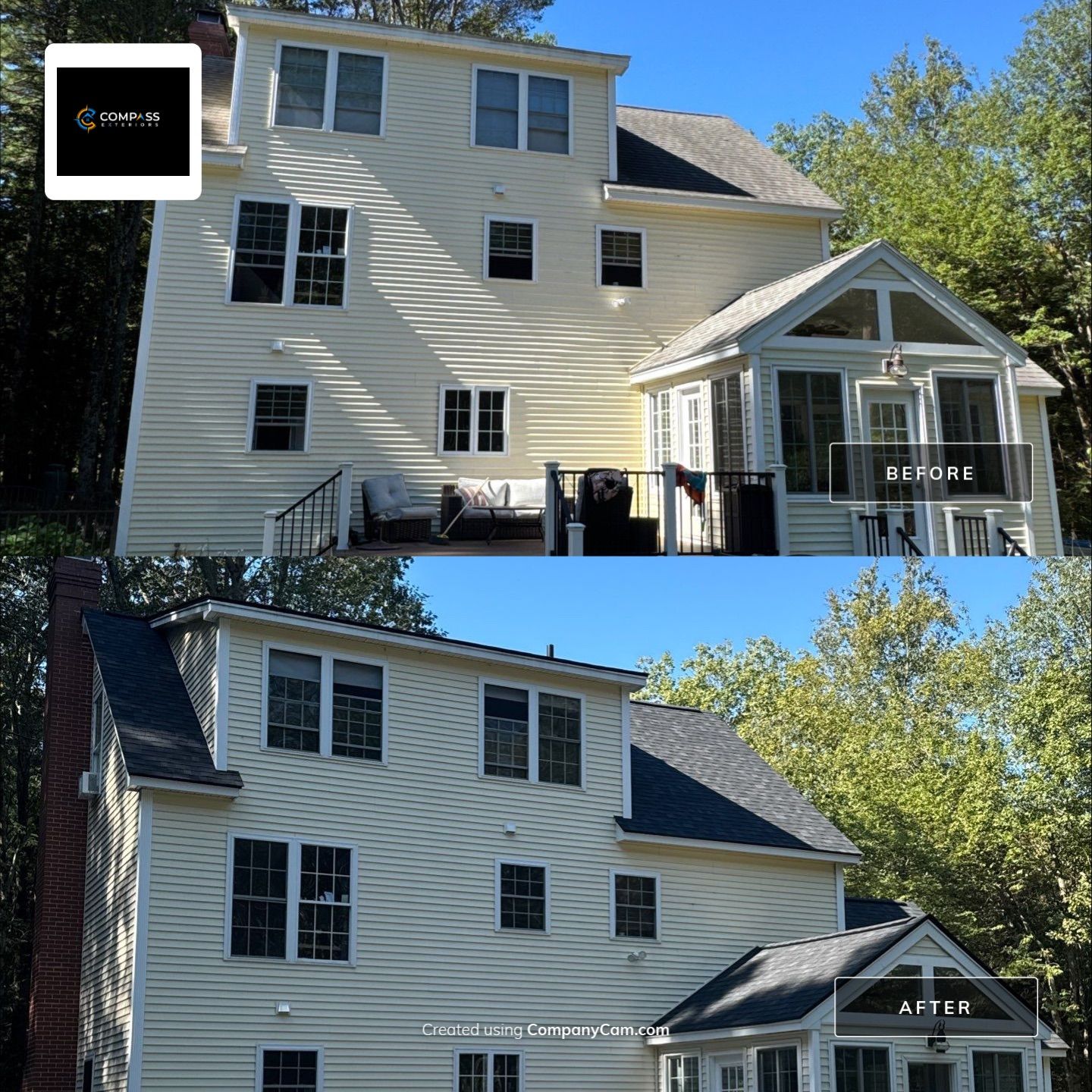 Roof Replacement in Brentwood, NH – Owens Corning Duration in Onyx Black by Compass exteriors