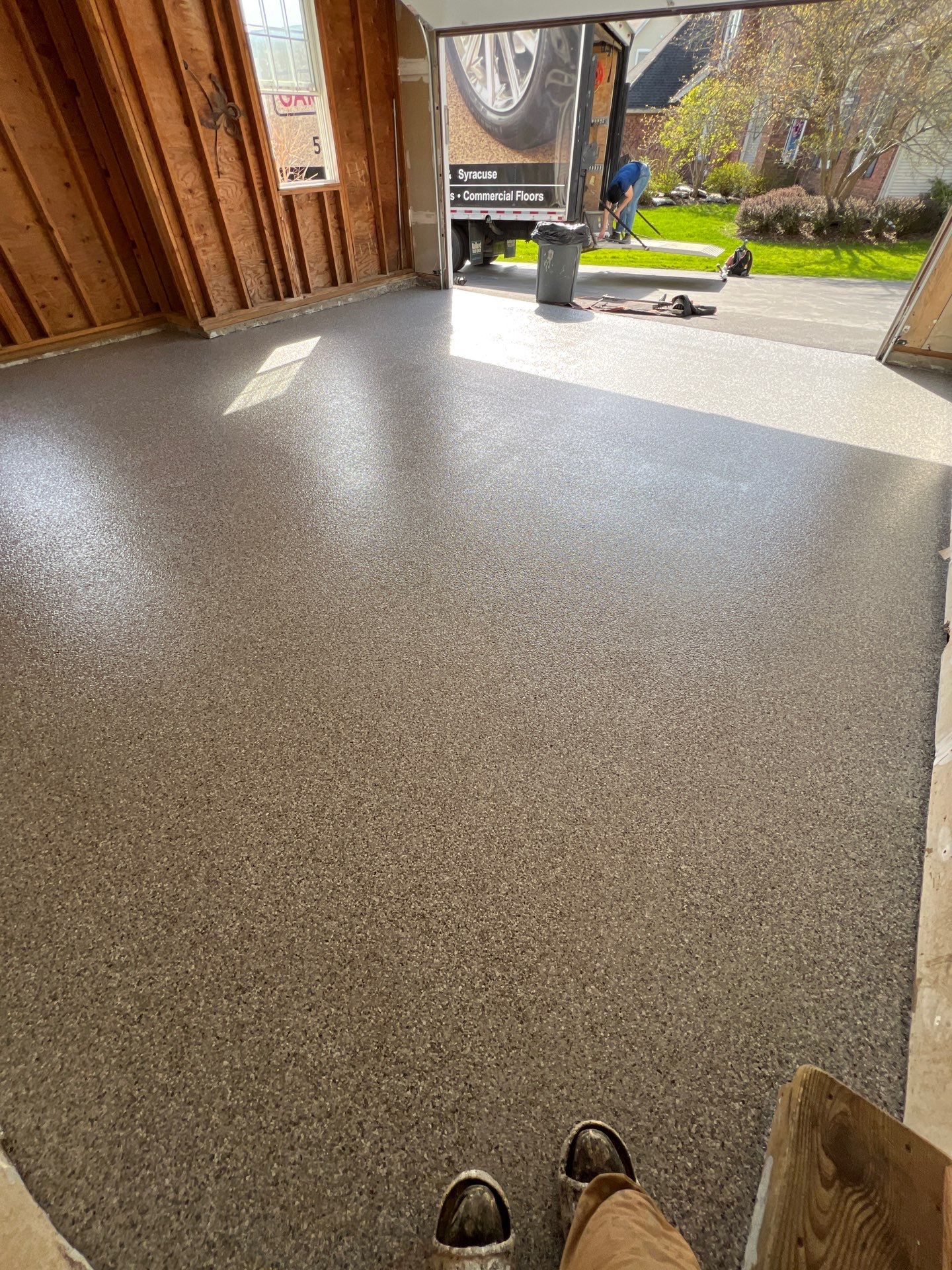 Silverado garage floor coating  by NG Masonry & Construction LLC