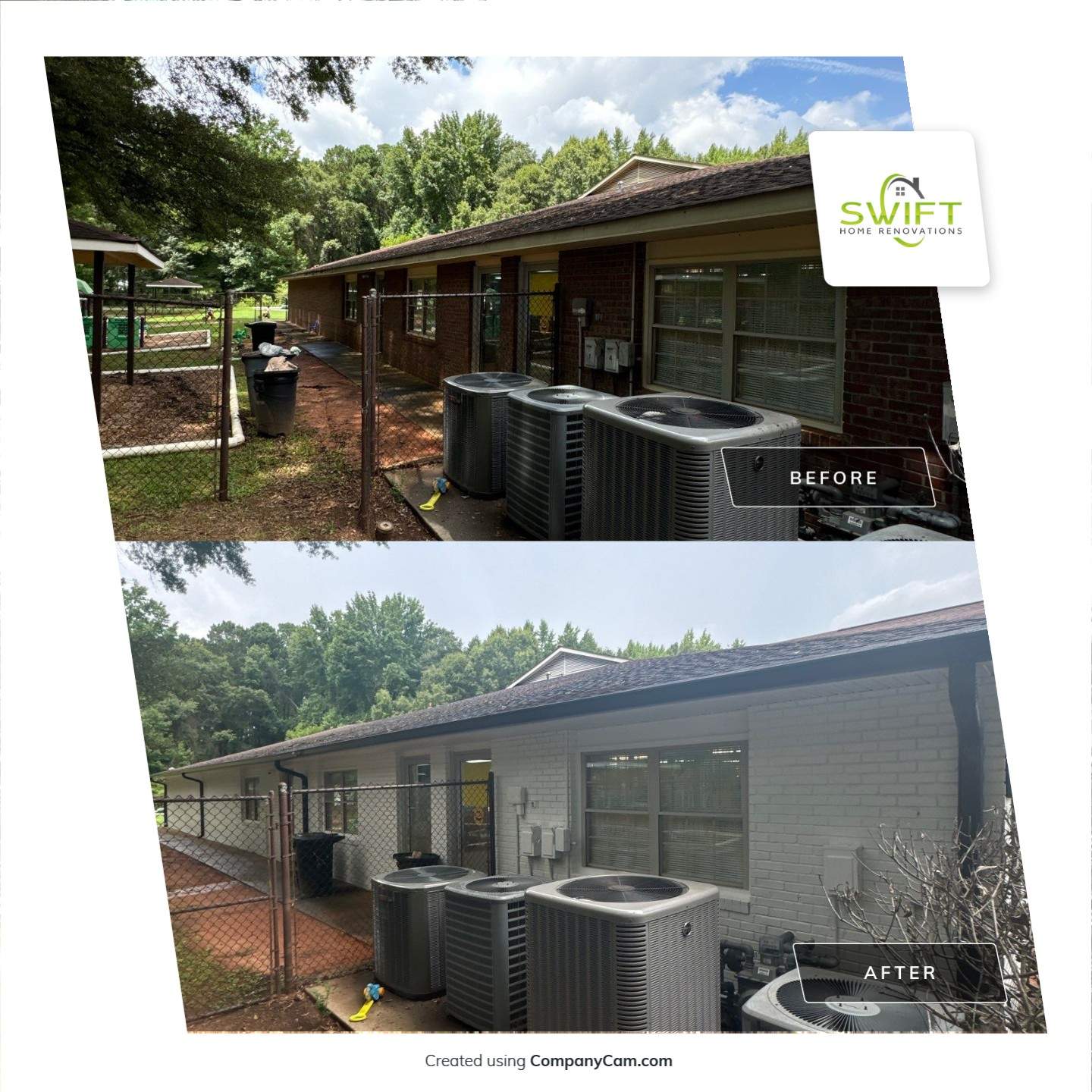 Commercial Exterior Brick and Stucco Painting in Fayetteville by Swift Home Renovations