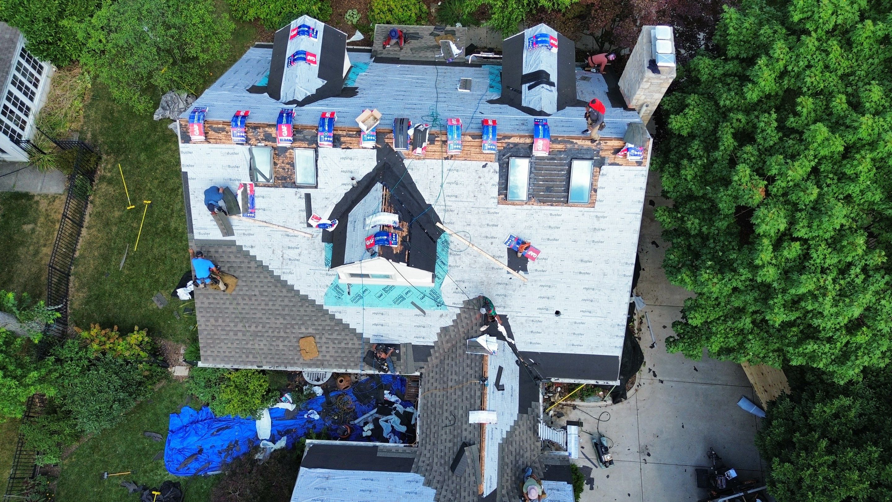 Residential Roofing Installation using Timberline HDZ Shingles - Weathered Wood by RoofX 